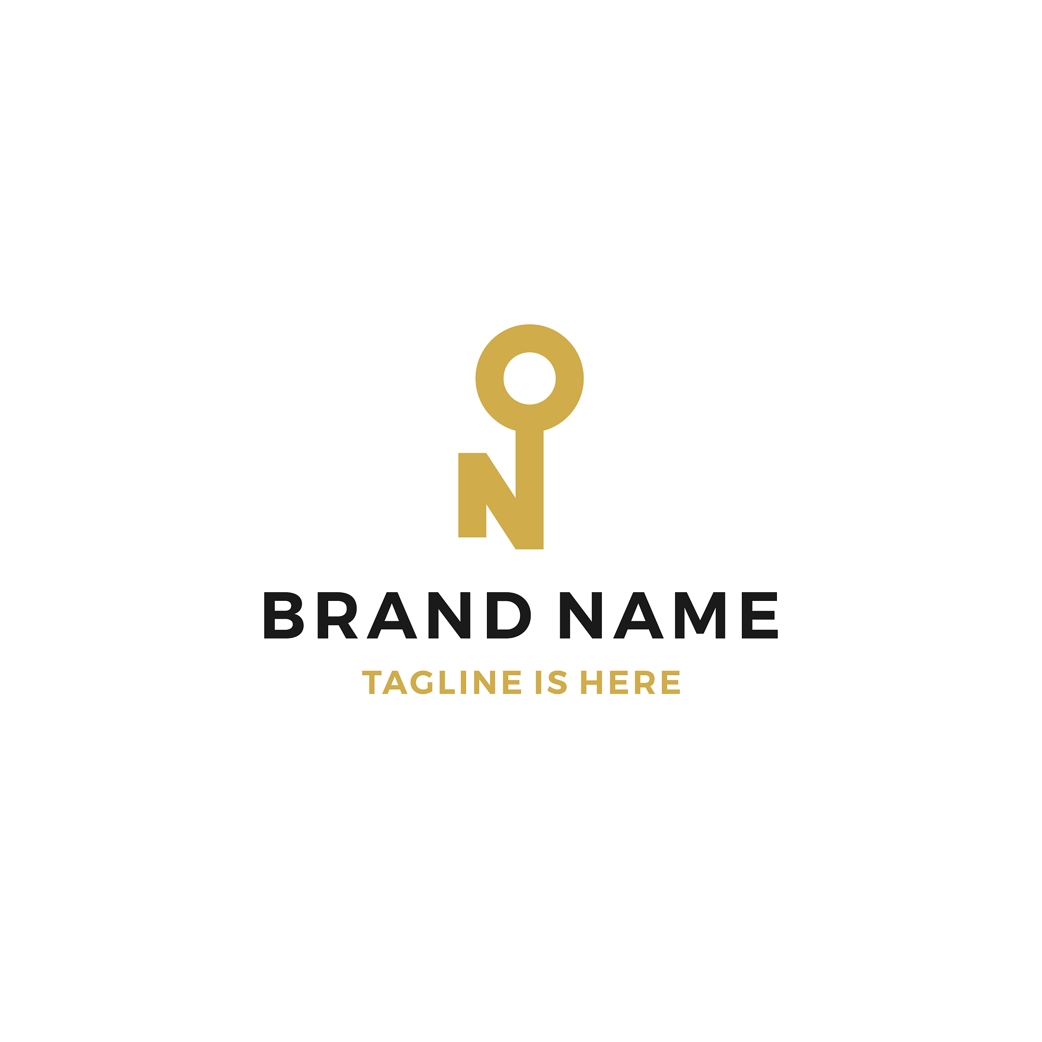 n letter key logo icon