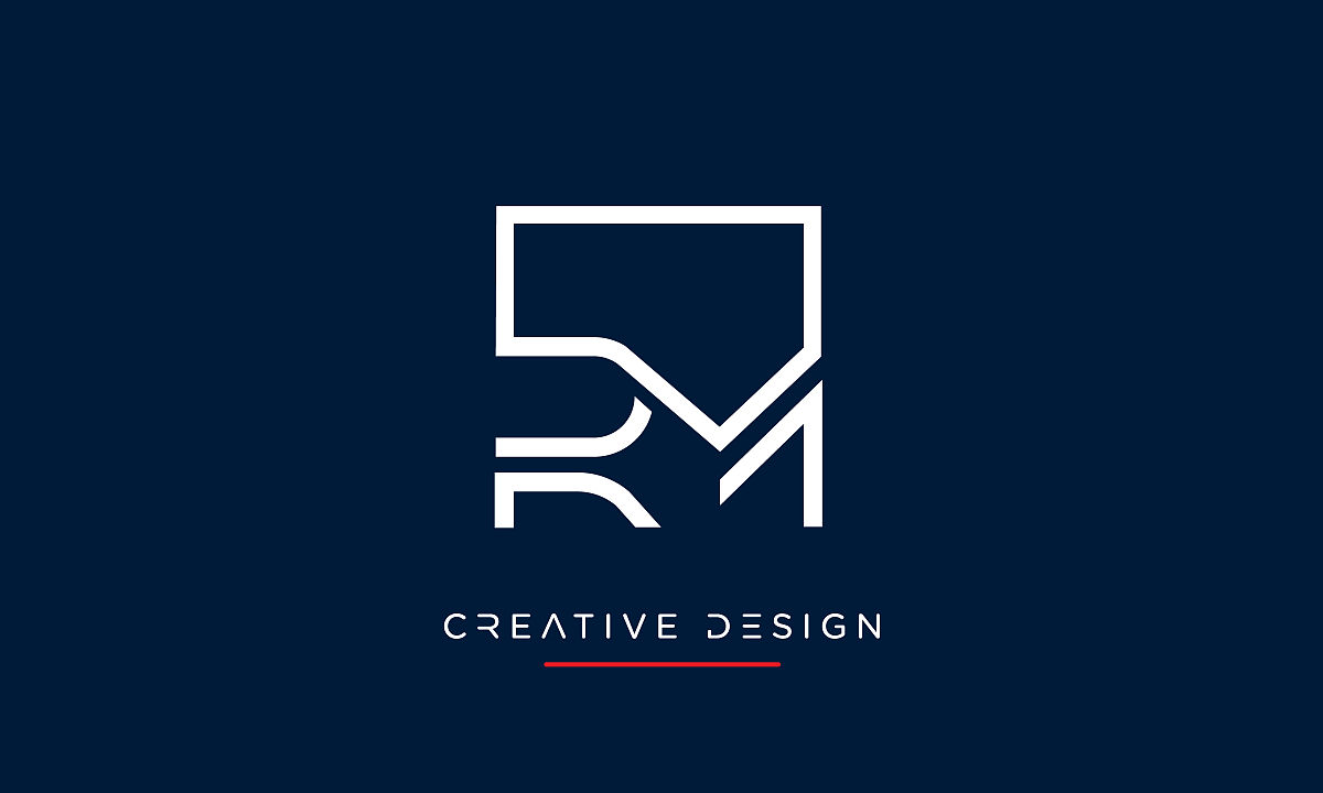 rm, mr字母抽象的豪华标志图标矢量字母组合