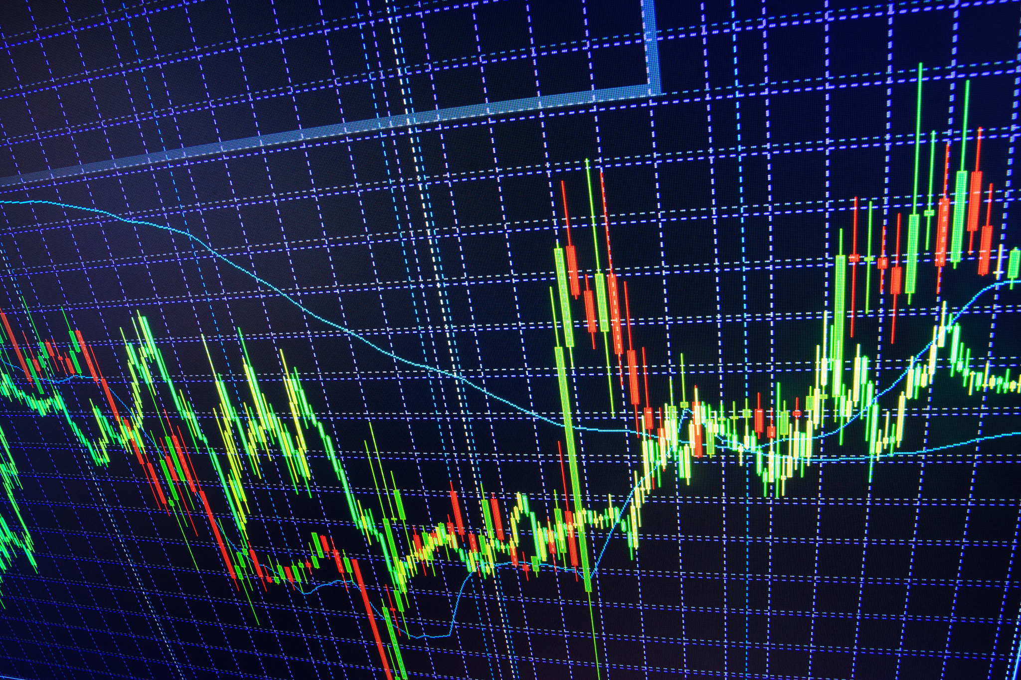 stock market graph and bar chart price display