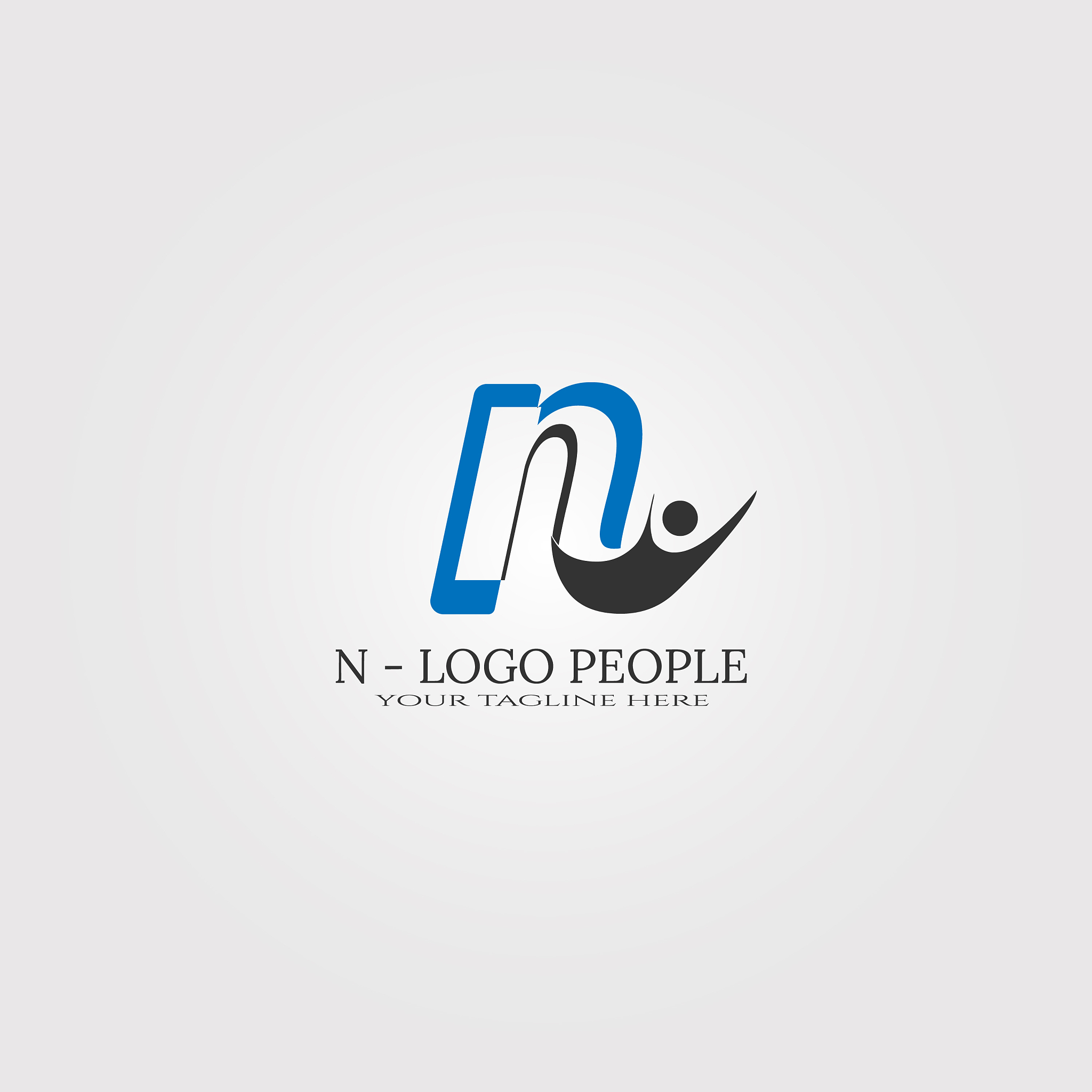 initial n letter logo template with people logo