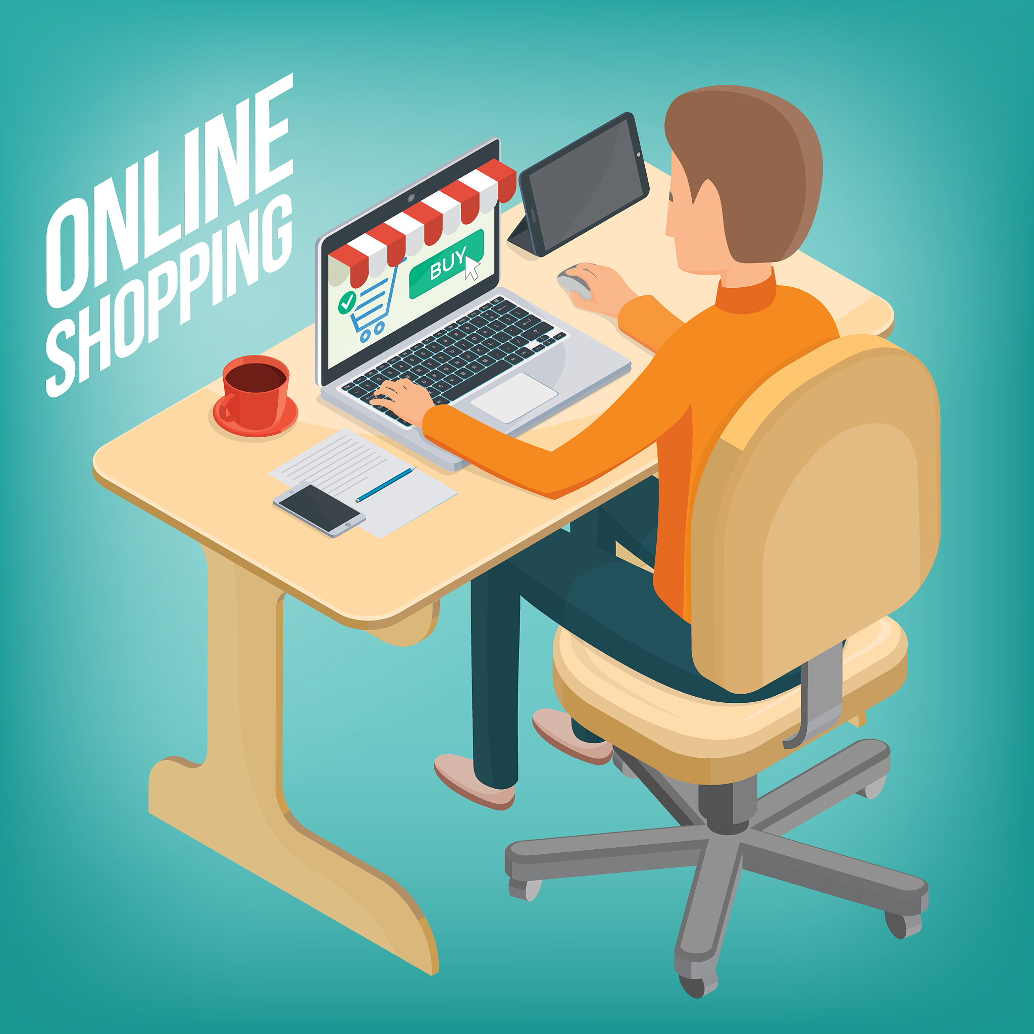 man makes a purchase on the internet using a