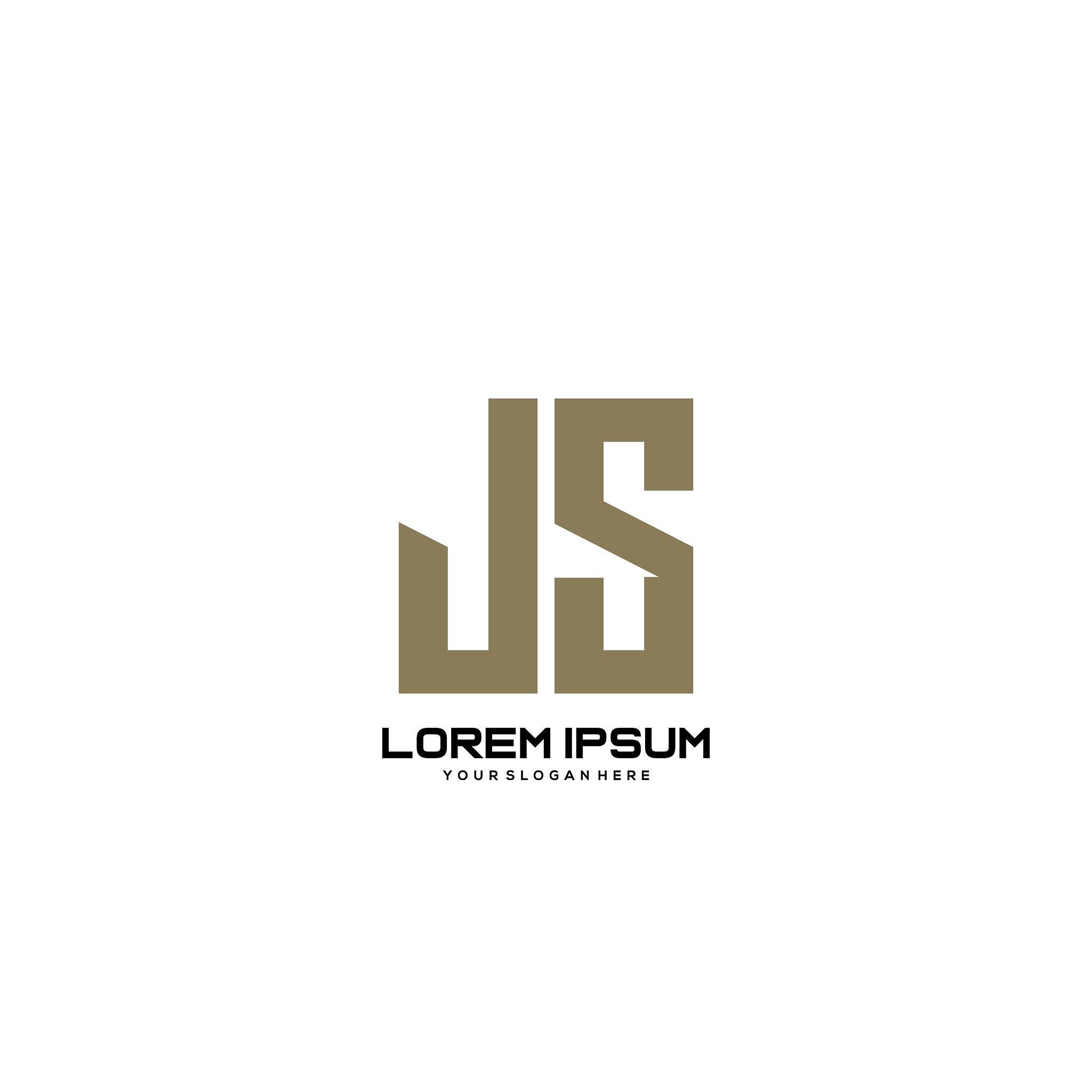 js initial letter minimalist art logo