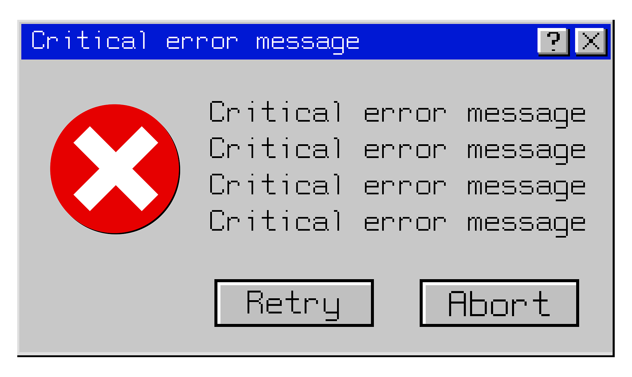 vector vintage system error dialog