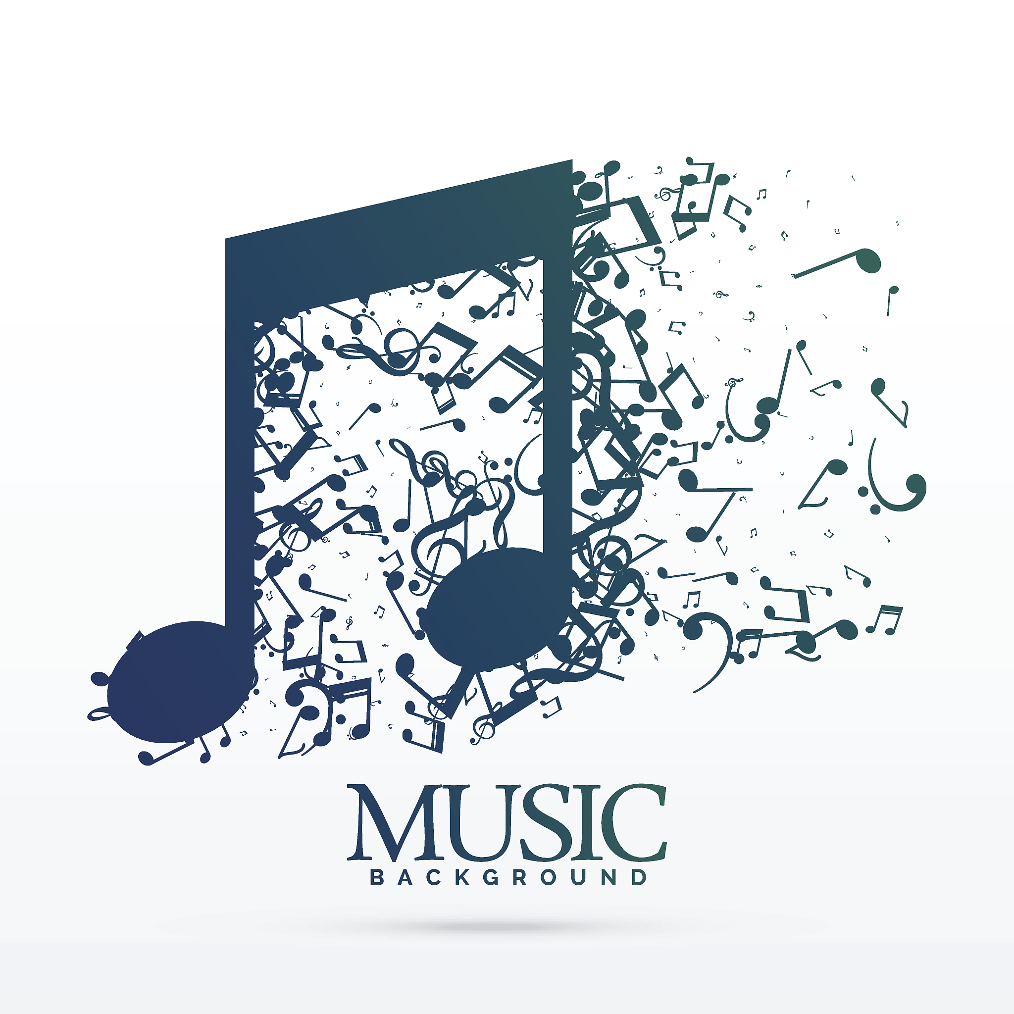 abstract music notes design background