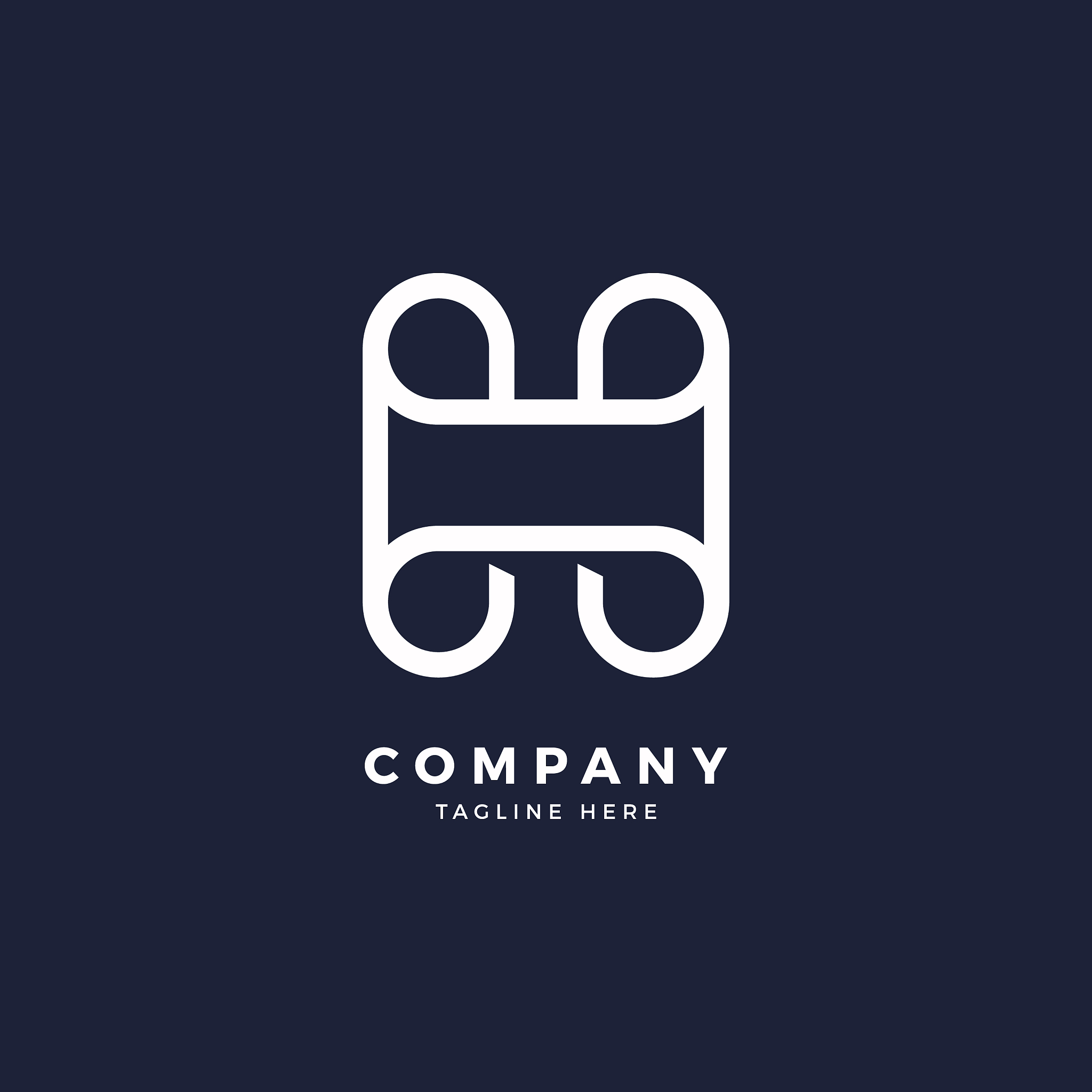 letter h logo design template