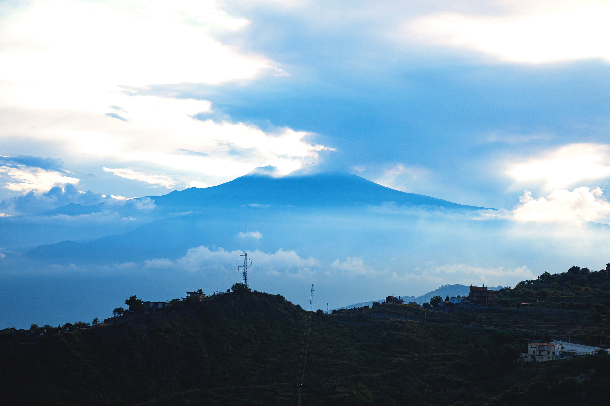 panorama of volcano etna, sicily