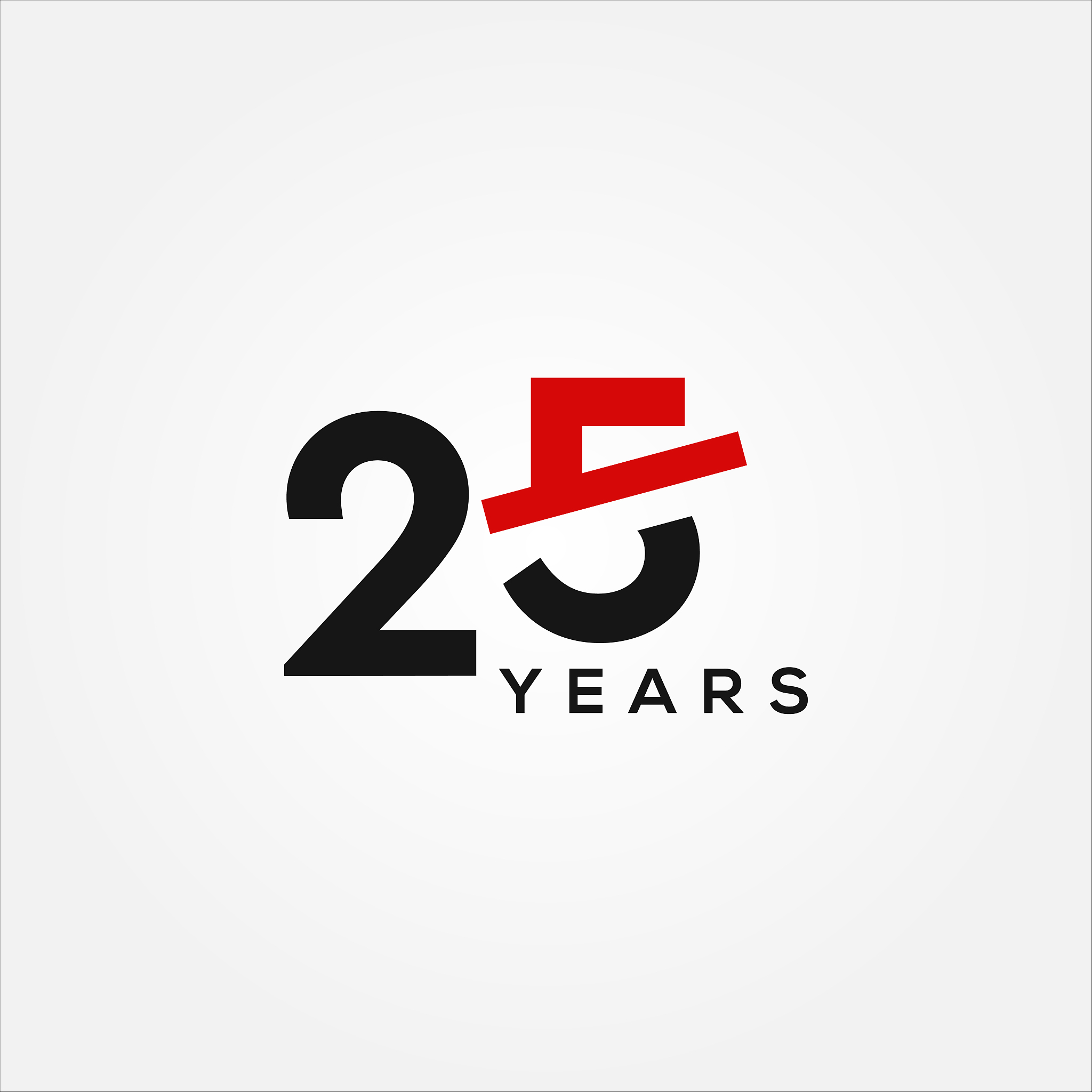 25 years anniversary black red elegant design