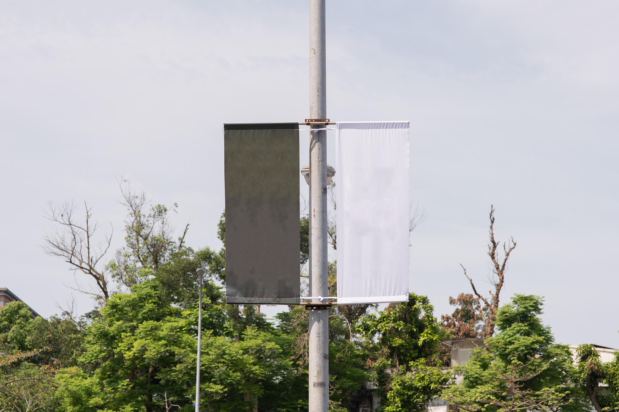 large blank billboard on a street wall
