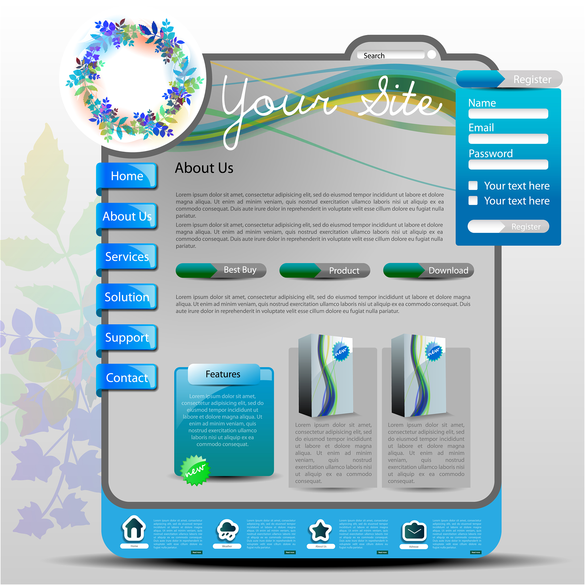 one page website template