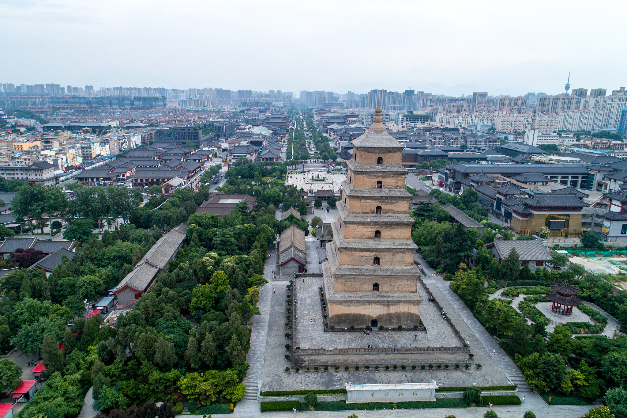 航拍西安城市风光