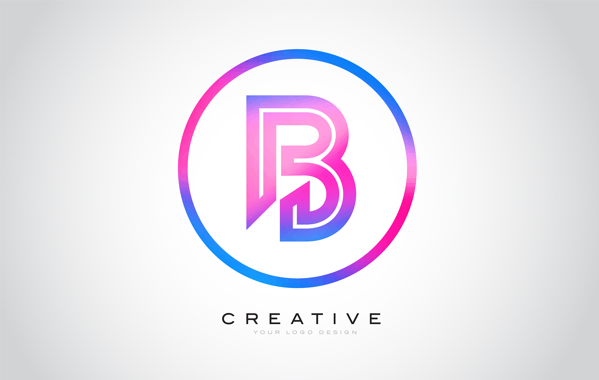 b letter monogram logo design modern b icon with