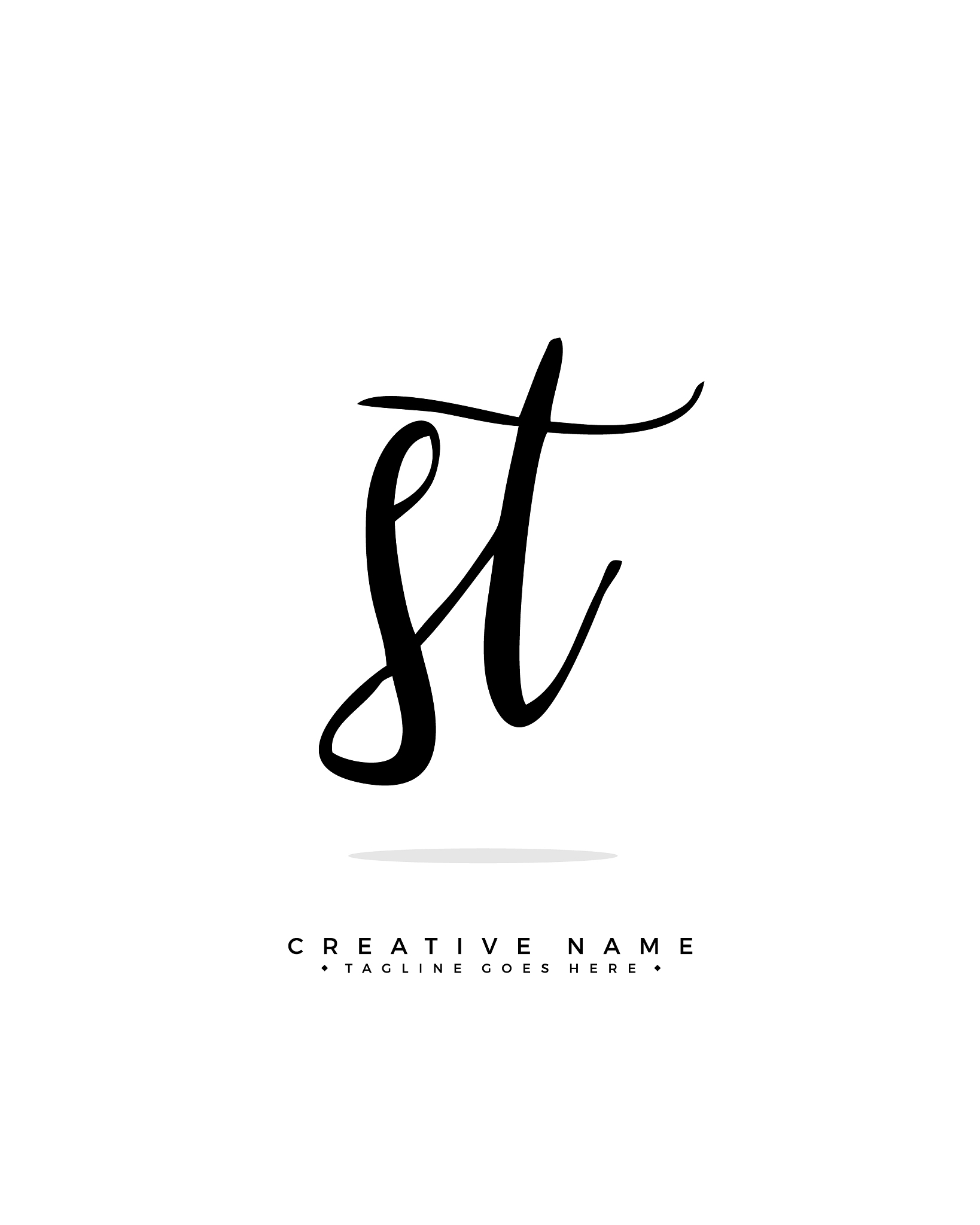s t st initial logo signature handwriting