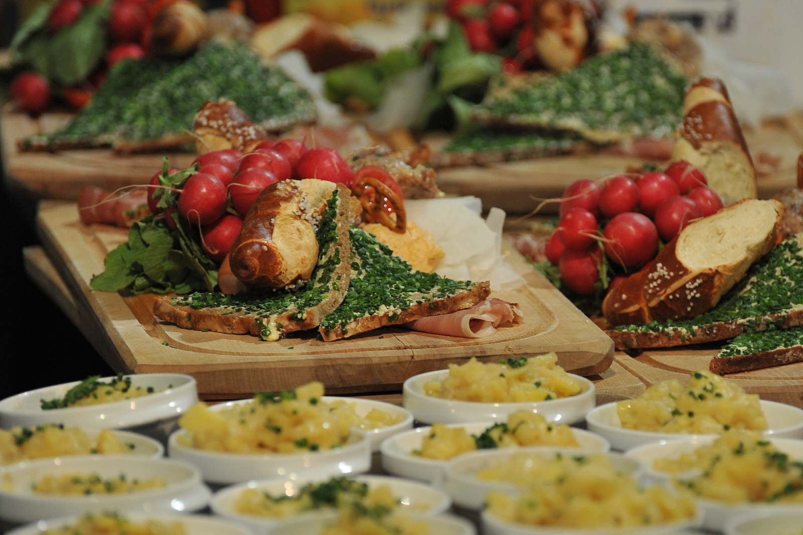 food displayed elegantly on a table