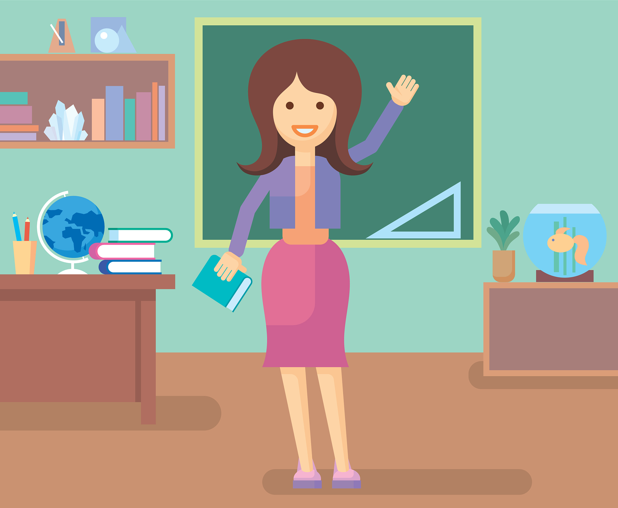 teacher in class room
