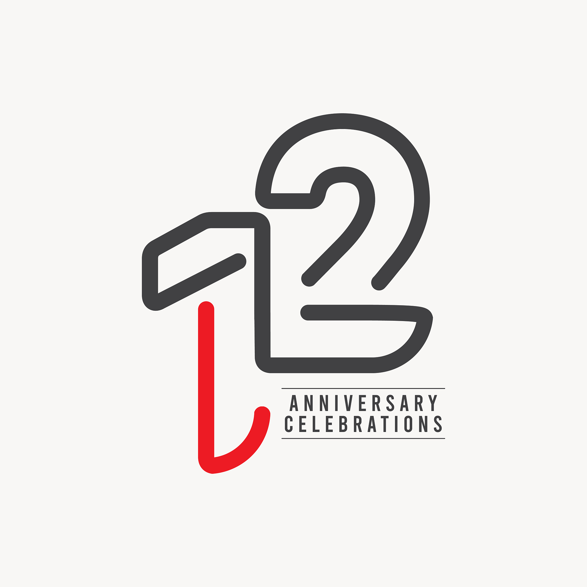12 years anniversary celebration vector template design illustra