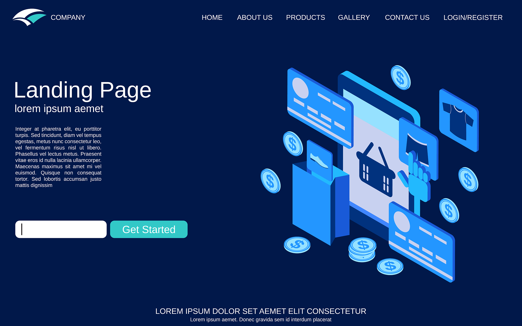 website landing page template