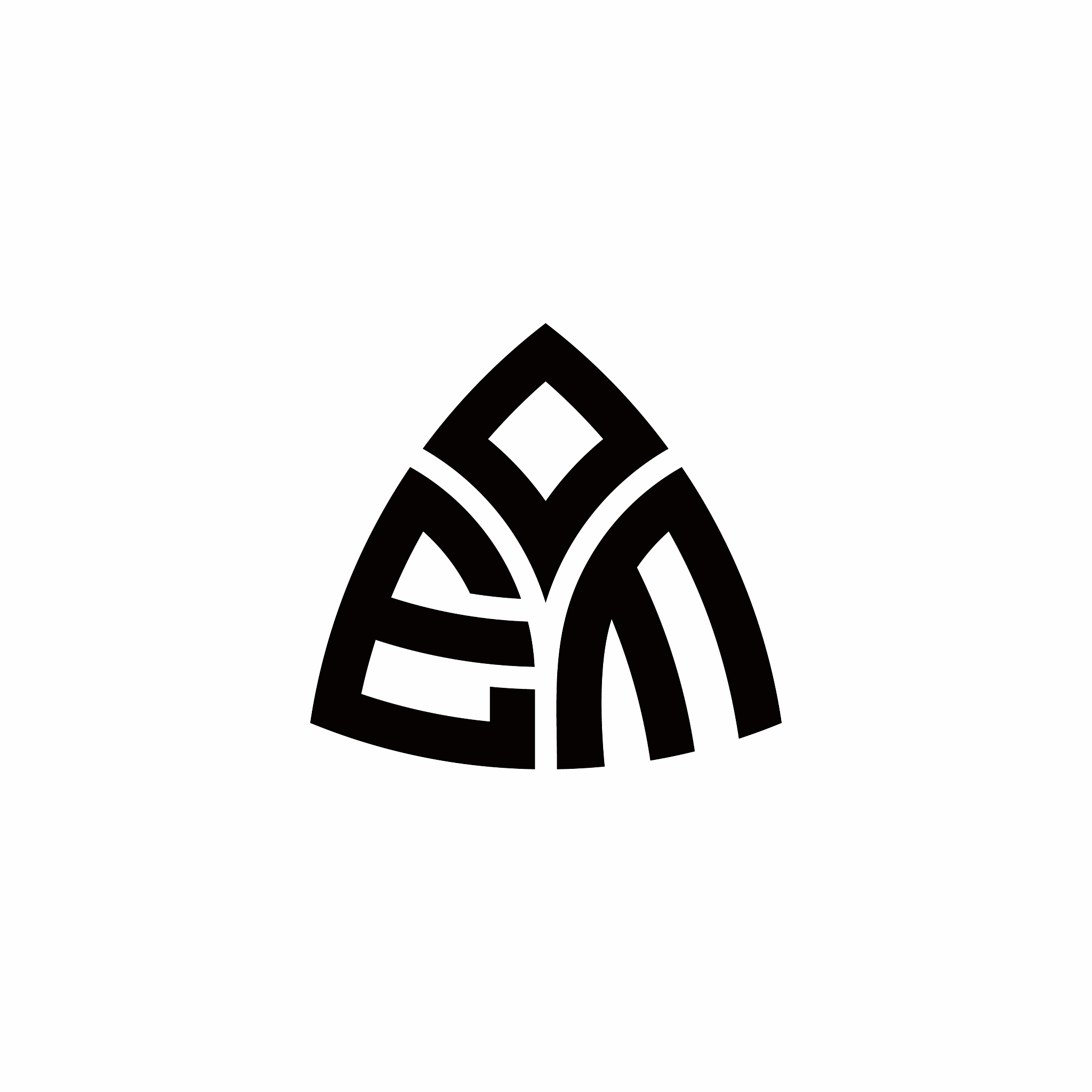 em monogram logo with modern triangle style