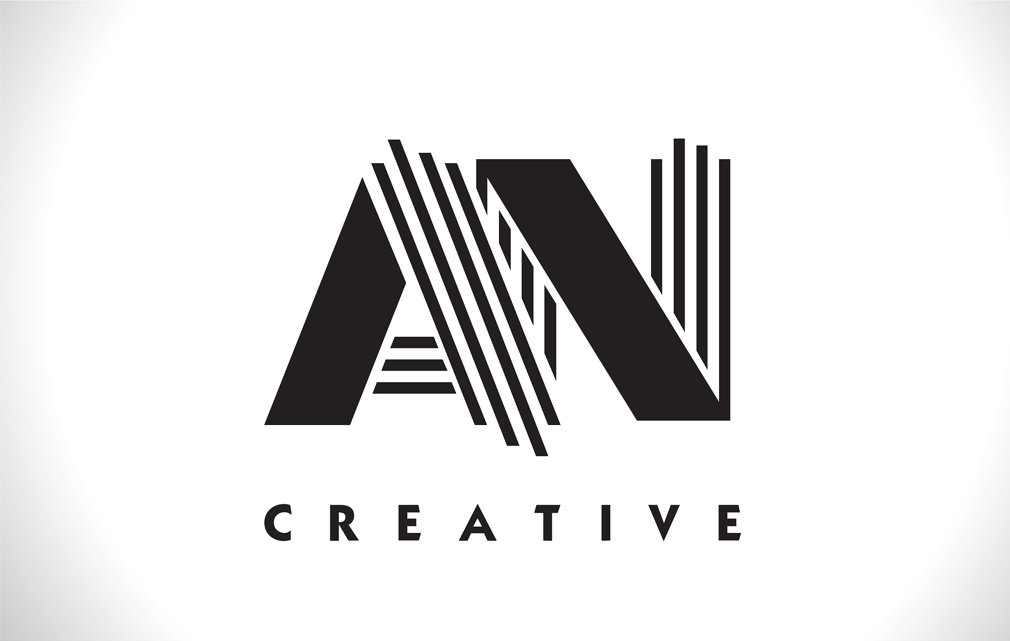 an logo letter with black lines design line letter
