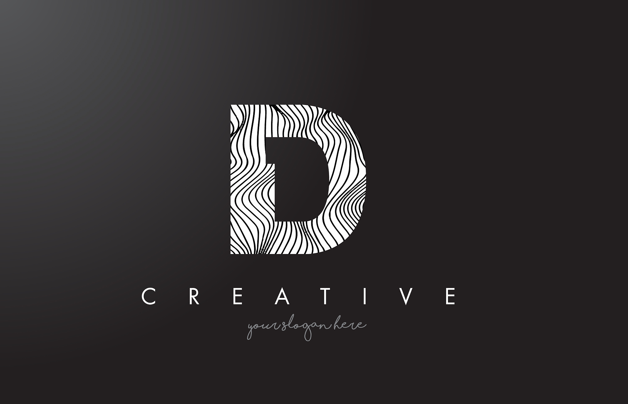 id i d letter logo with zebra lines texture