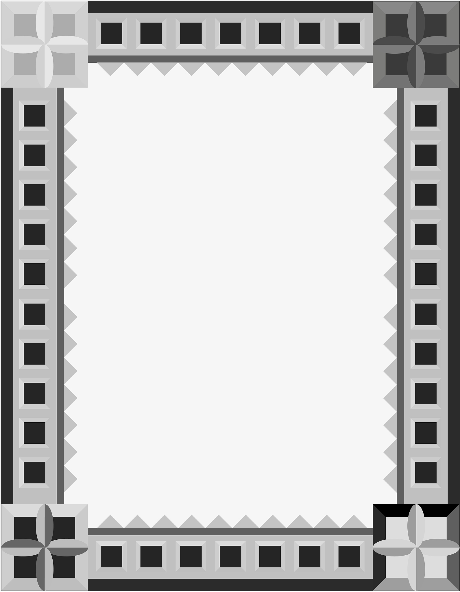 border, block and pinwheel pattern   grouped elements   grayscal