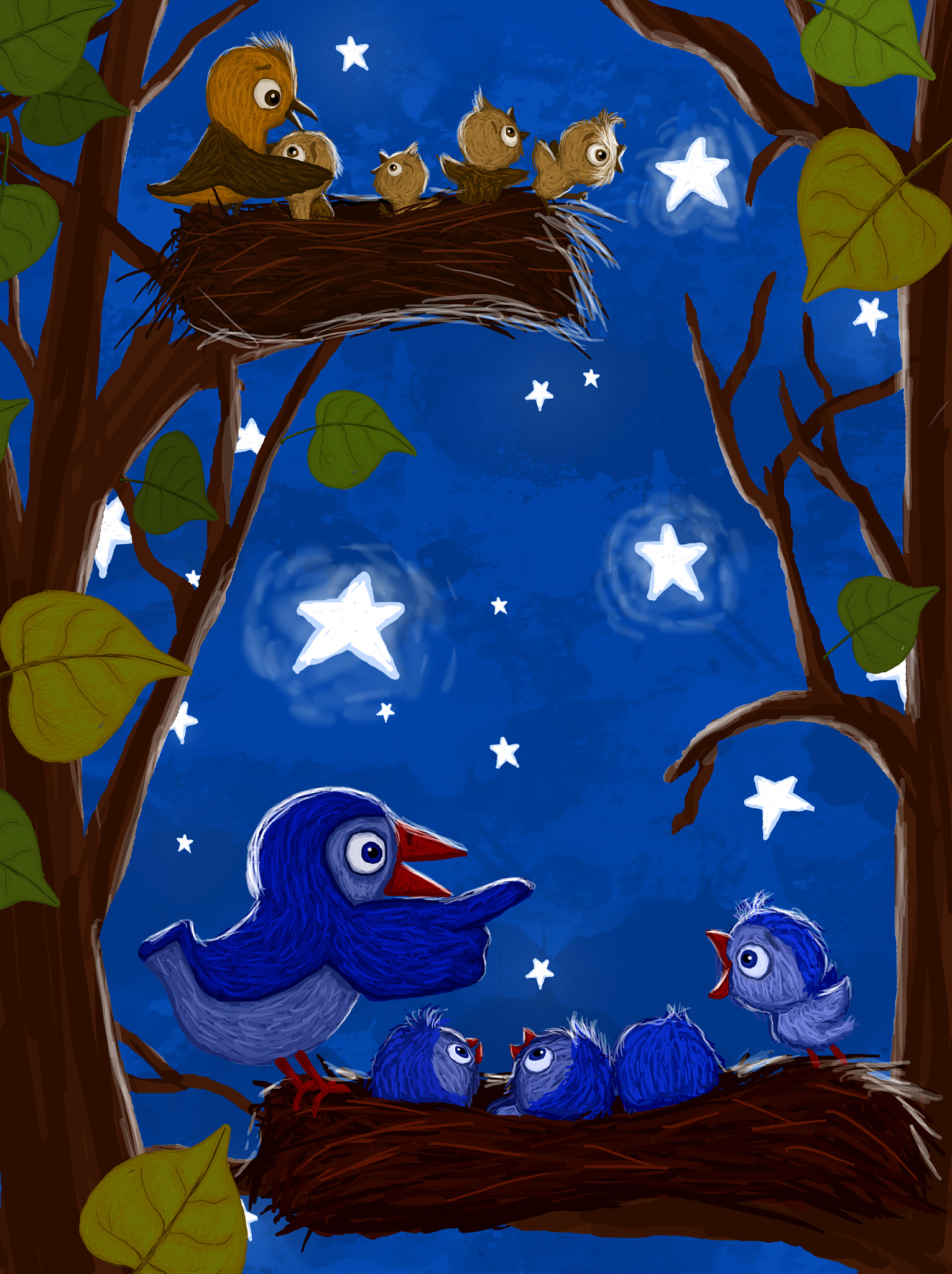 小鸟睡觉的可爱瞬间：动作描写与梦境想象