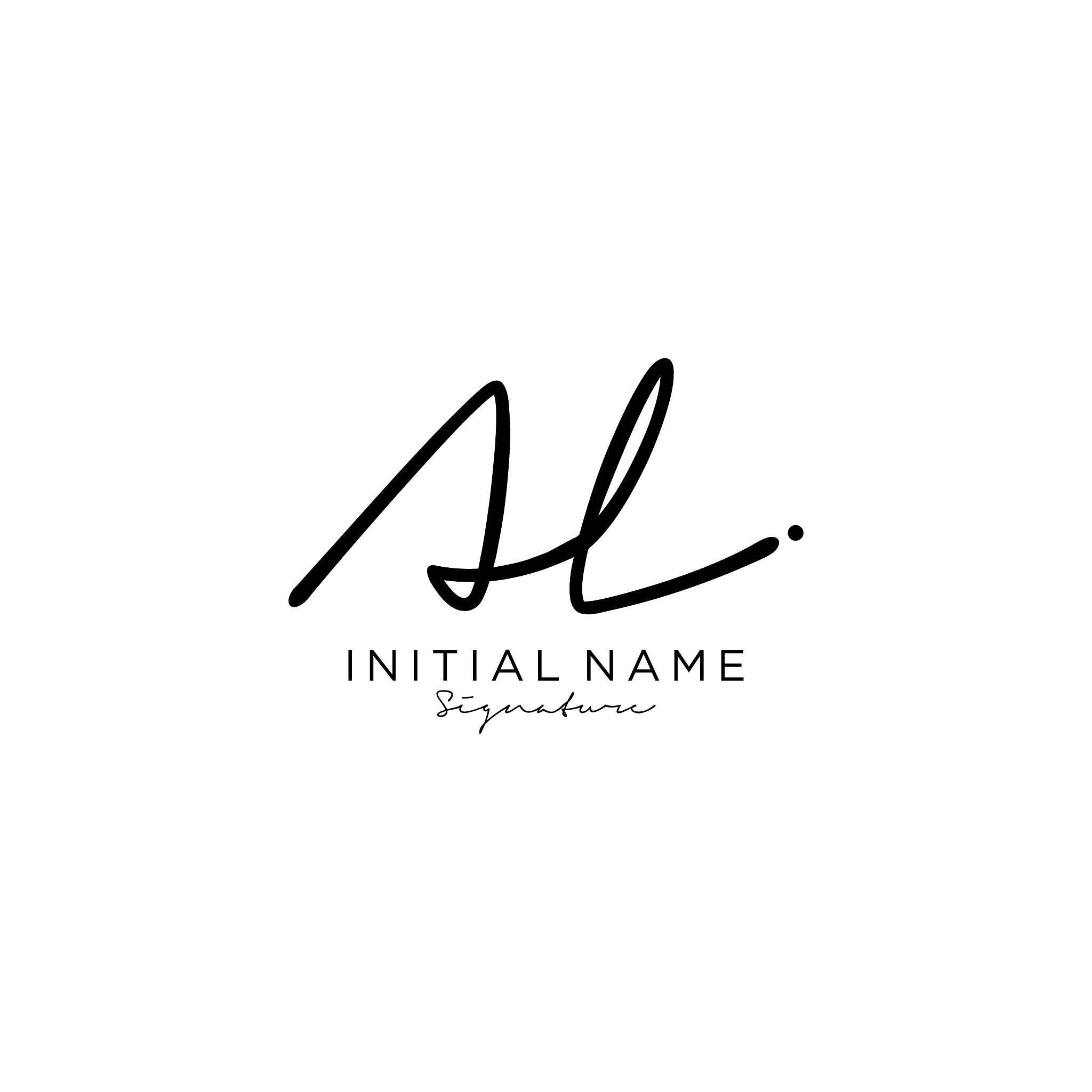 al initial handwriting logo design