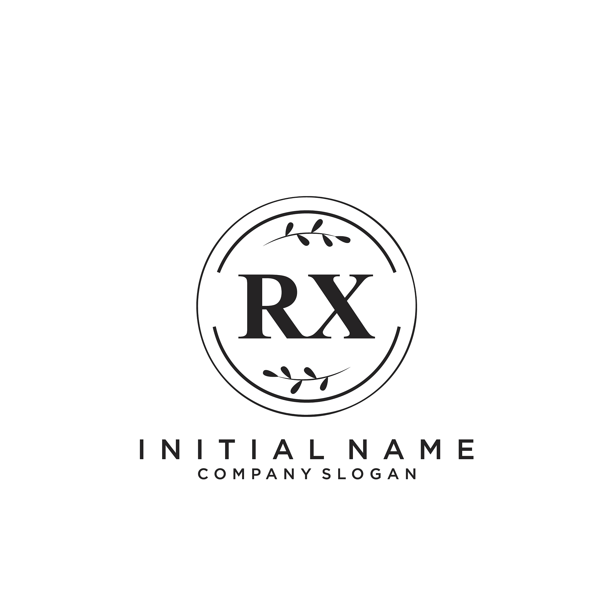 rx initial handwriting logo design