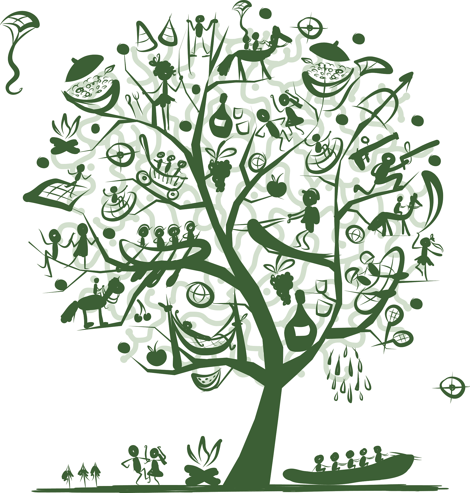 sports and entertainment outdoor, tree concept for your design