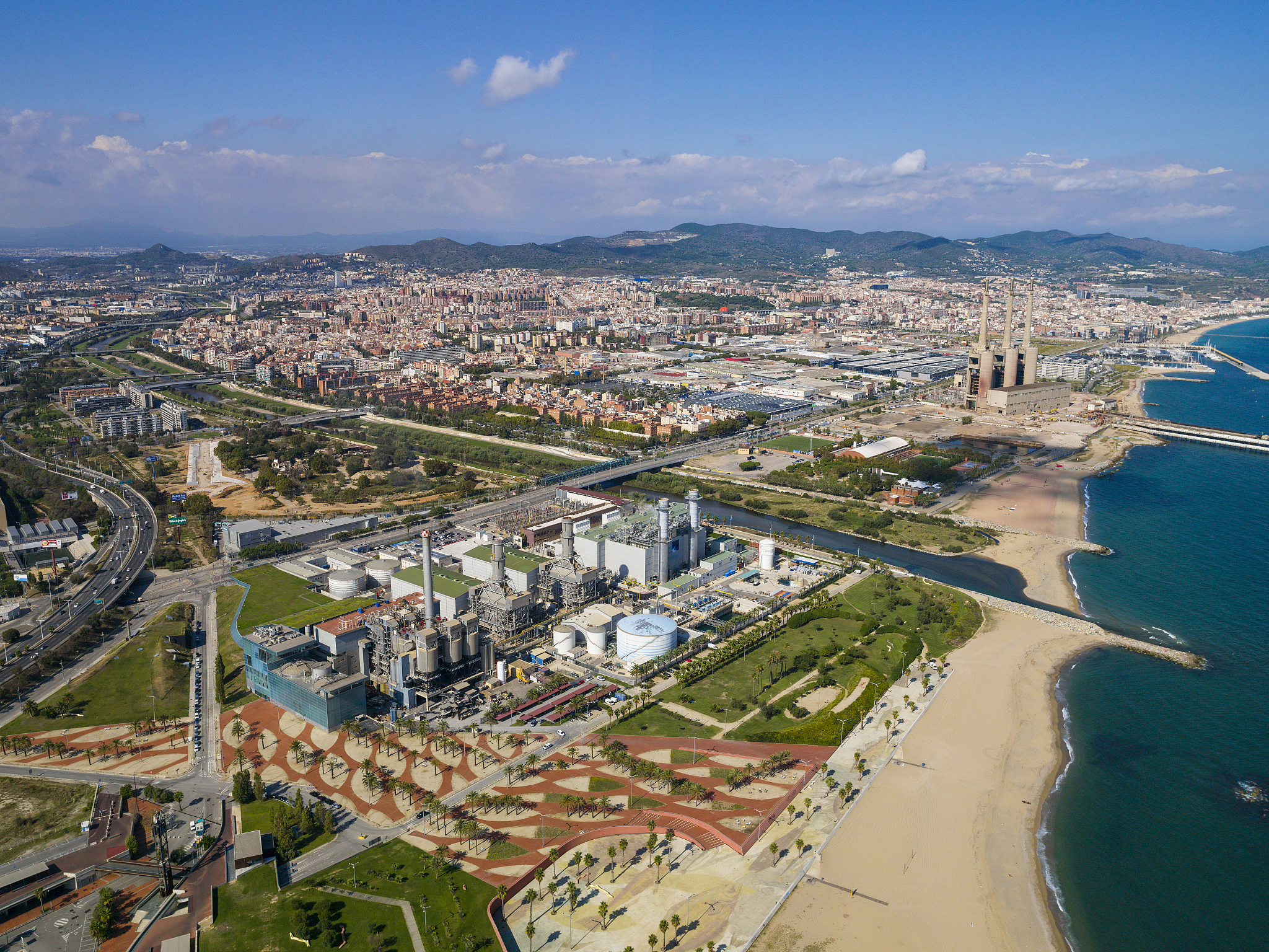 mouth of besos river, barcelona, spain