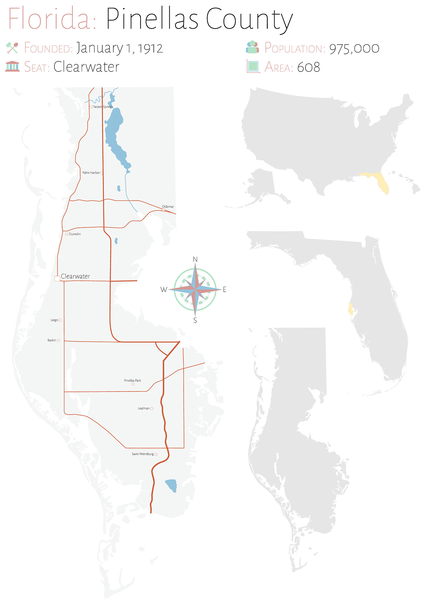 map of pinellas county in florida