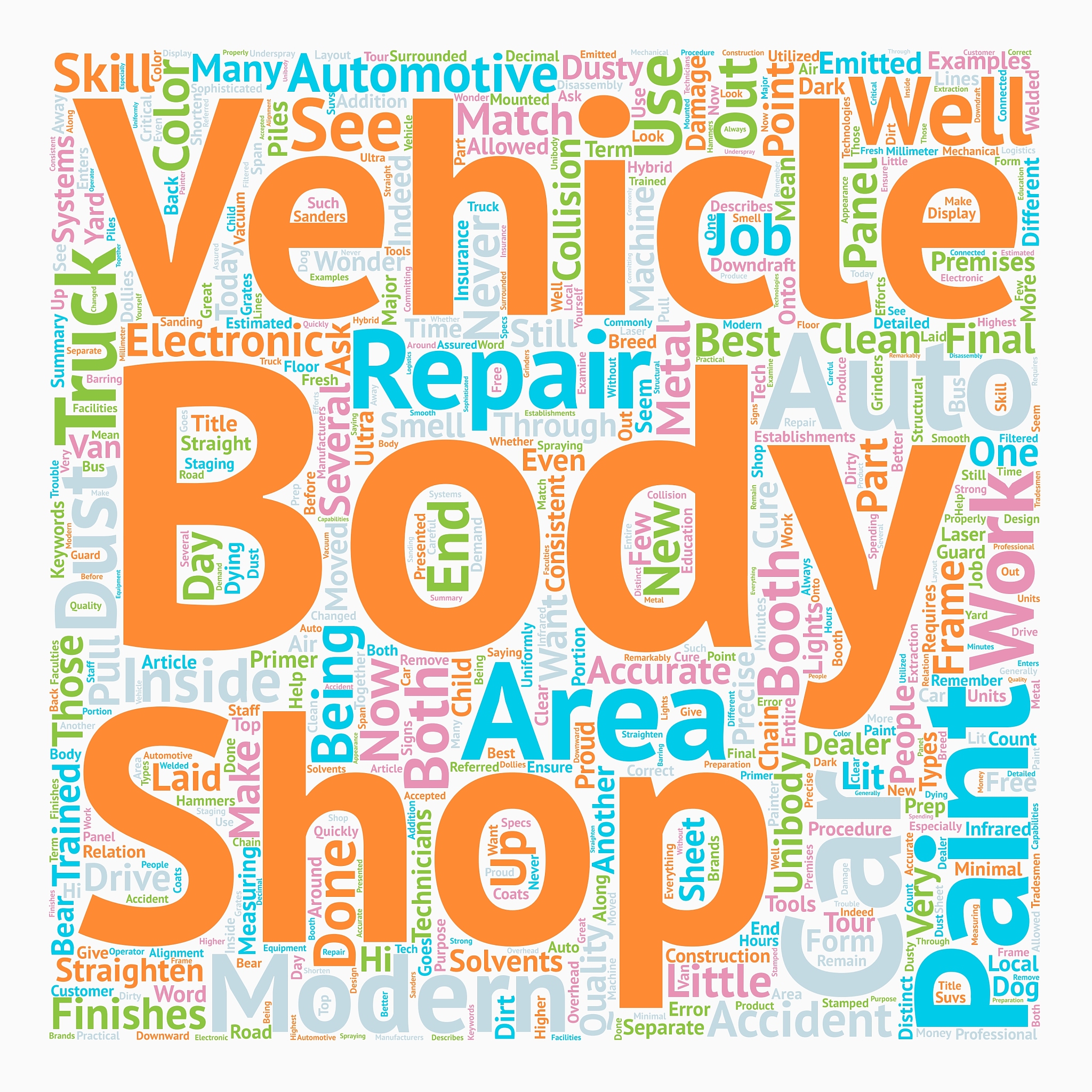 your modern auto body repair shop text background