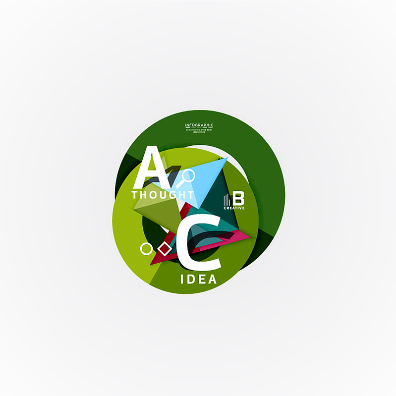 paper infographic banner template with a b c
