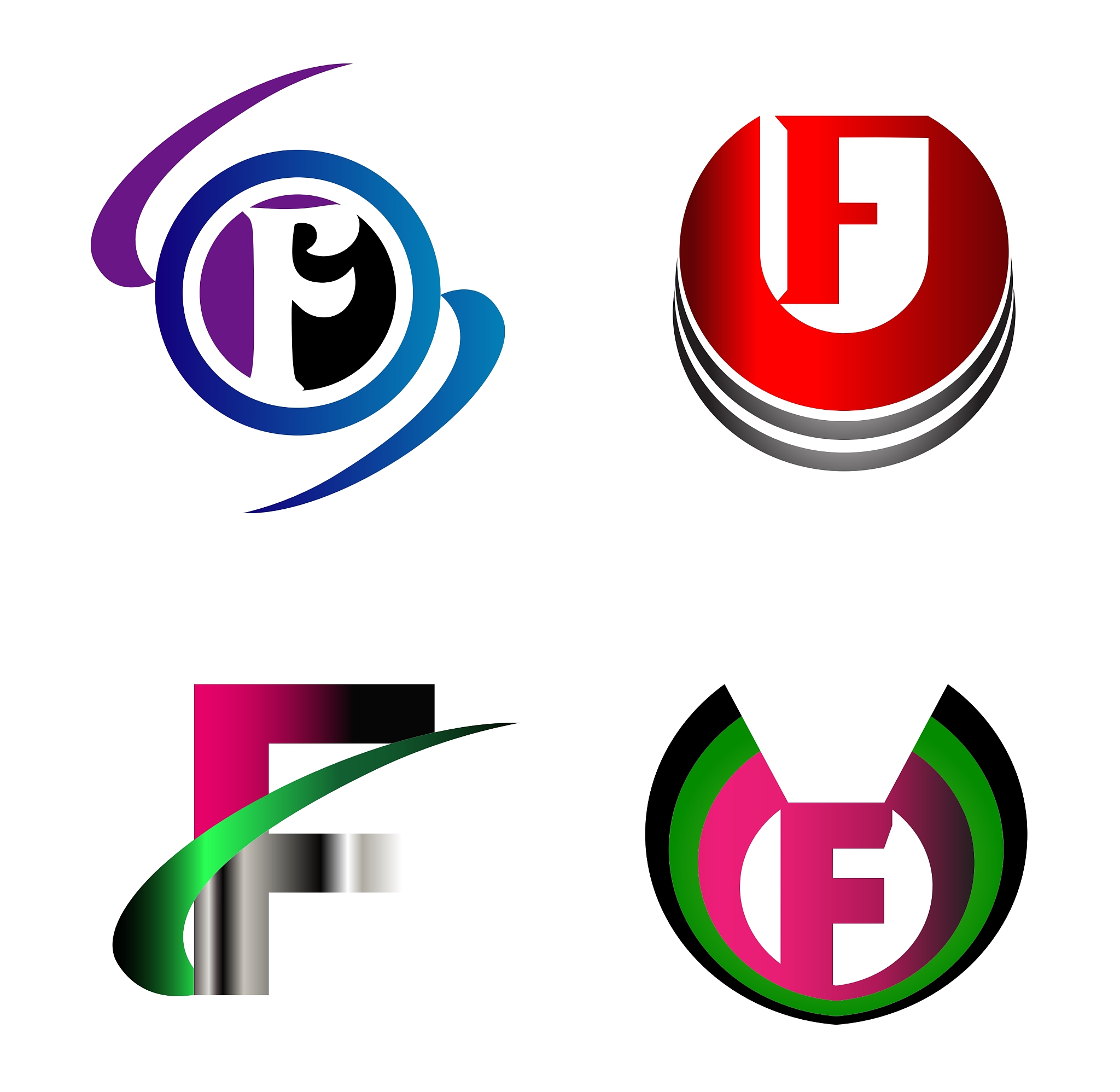 letter f alphabet logo letter f icon set