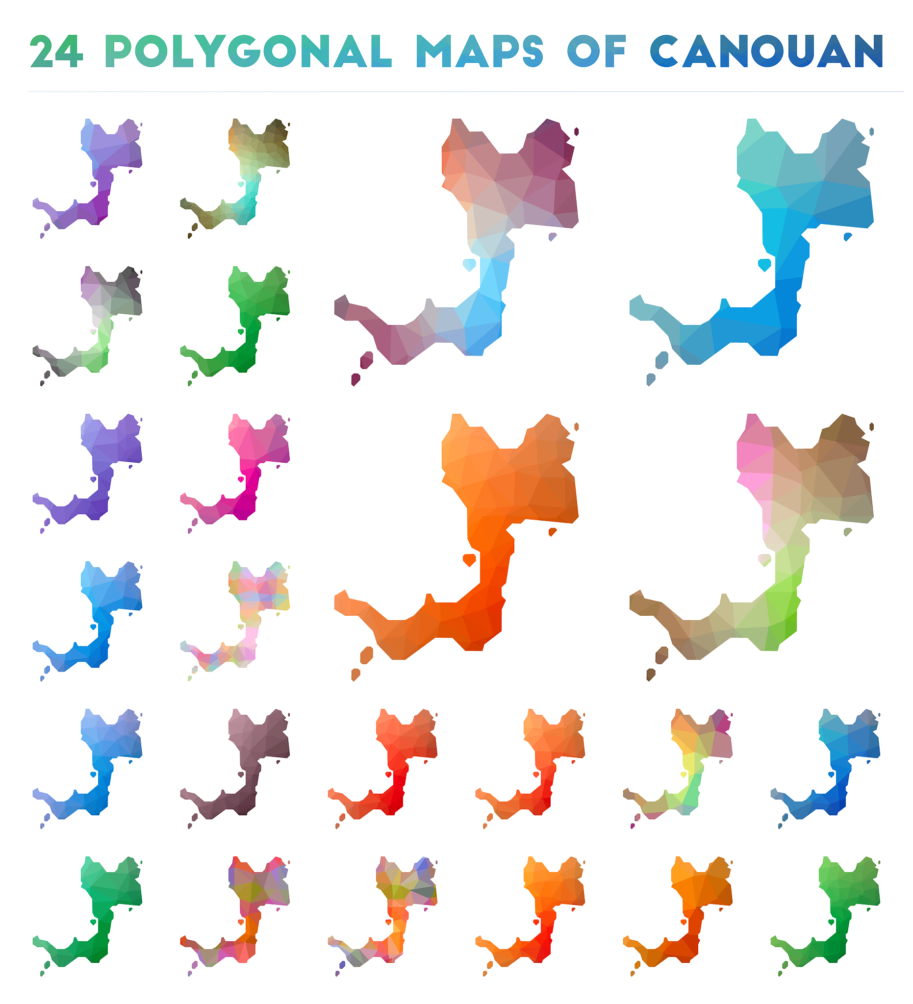 set of vector polygonal maps of canouan.