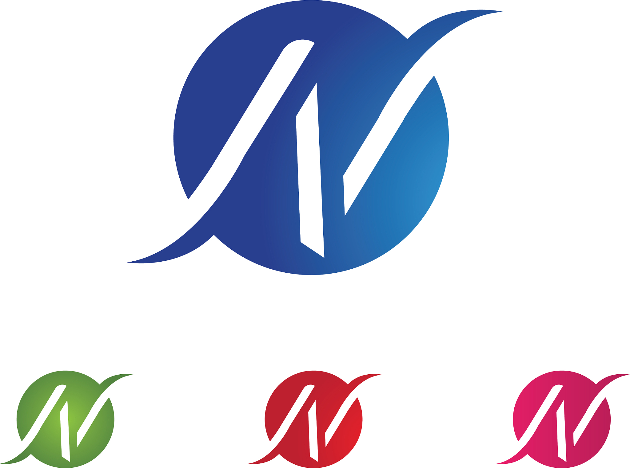 n letter logo template