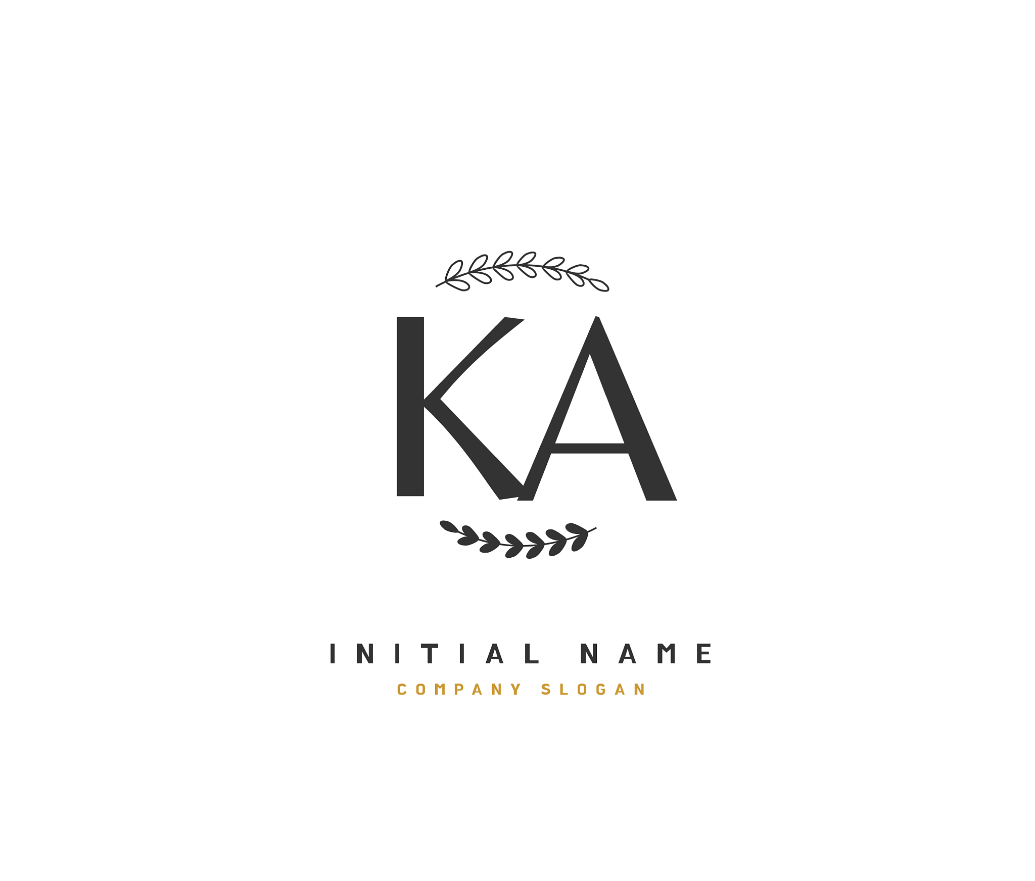 k a ka beauty initial logo handwriting logo of
