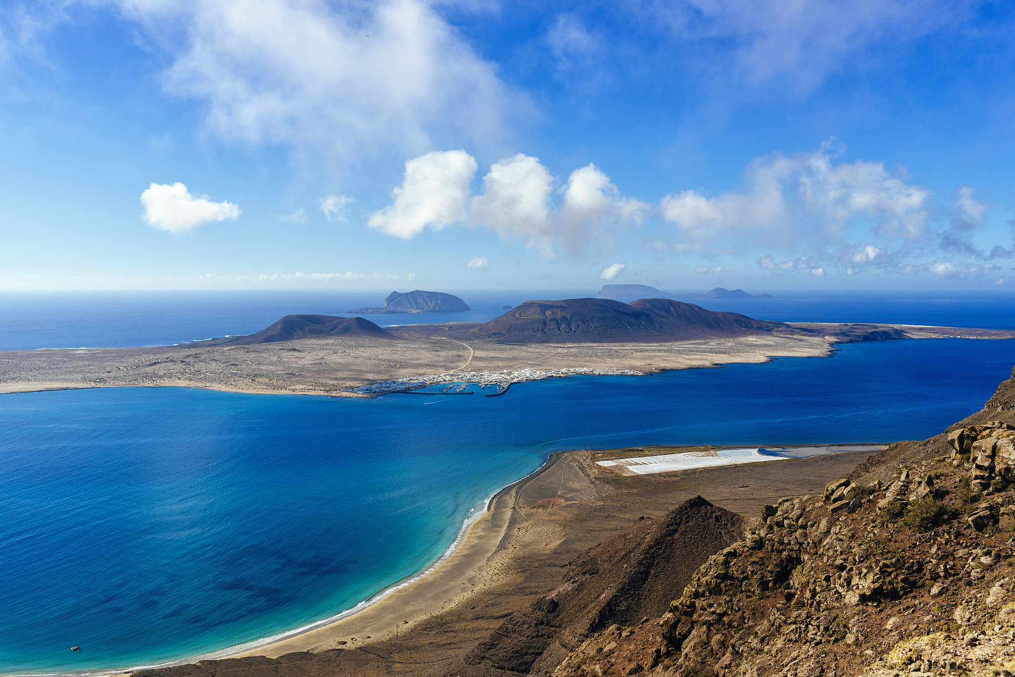 landscape of la graciosa seen from lanzarote