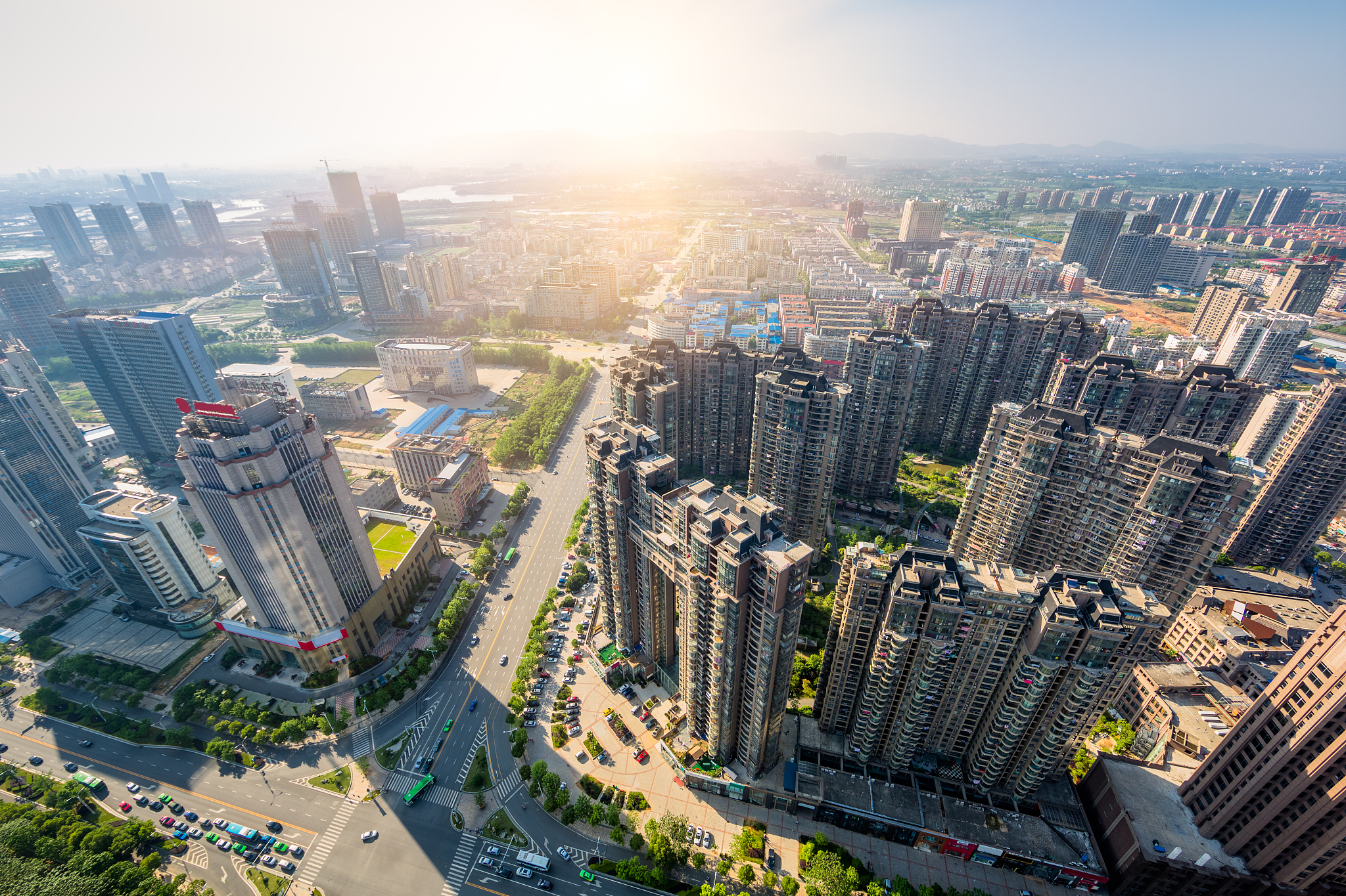 aerial view city
