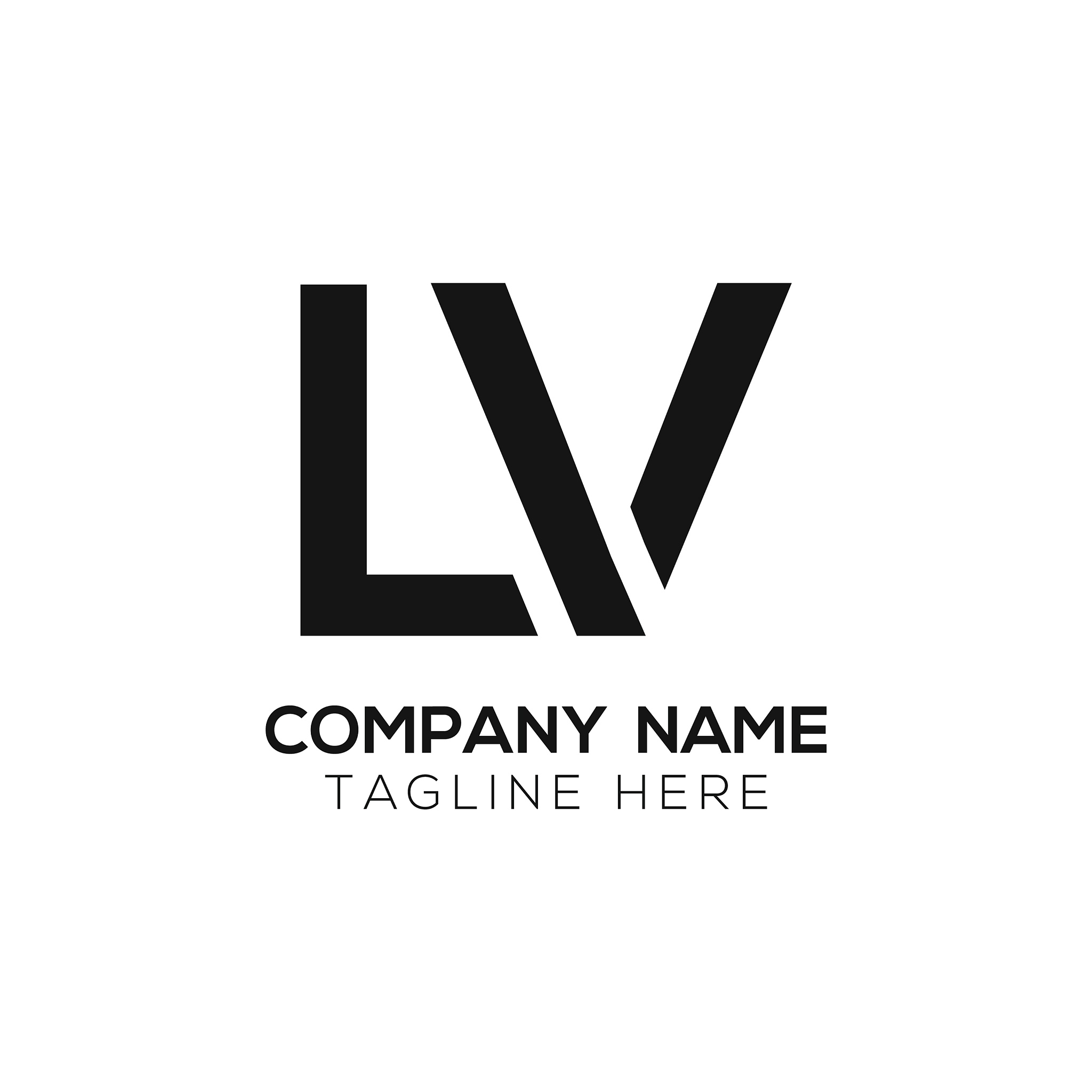 initial lv letter business logo design template