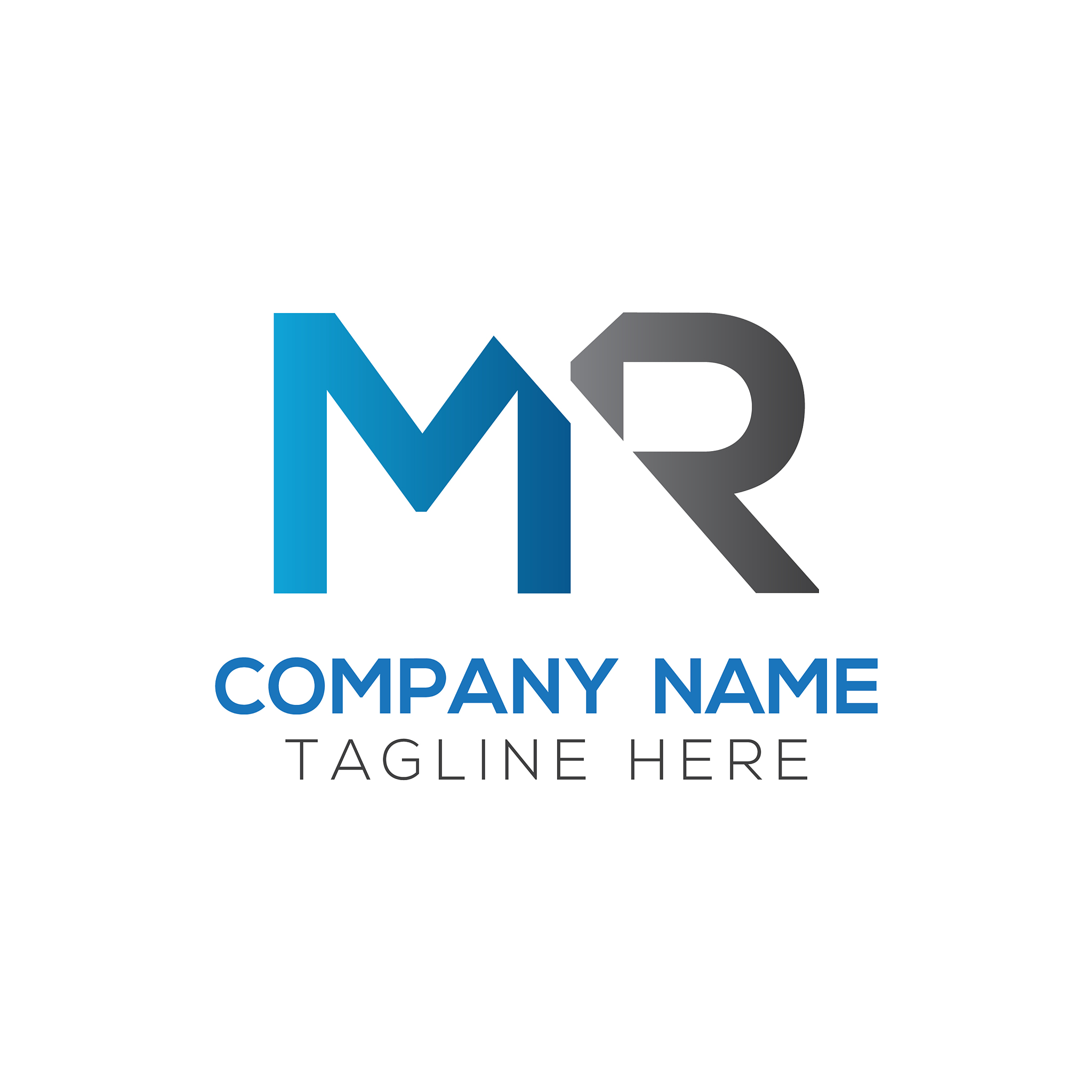 initial mr letter logo design template abstract
