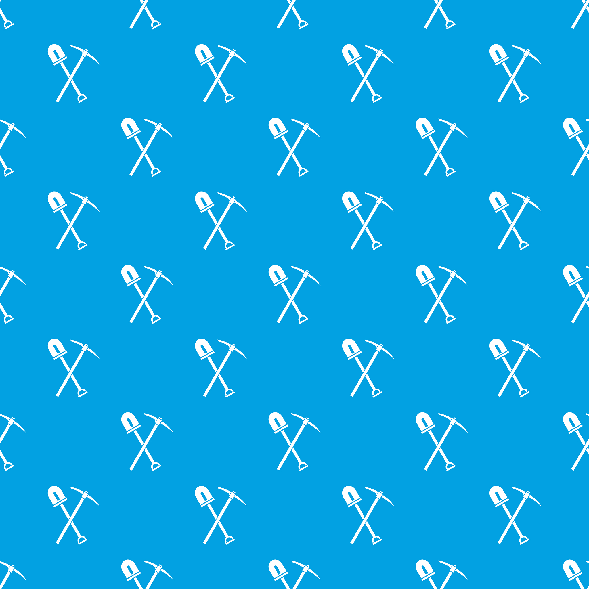 shovel and pickaxe pattern seamless blue