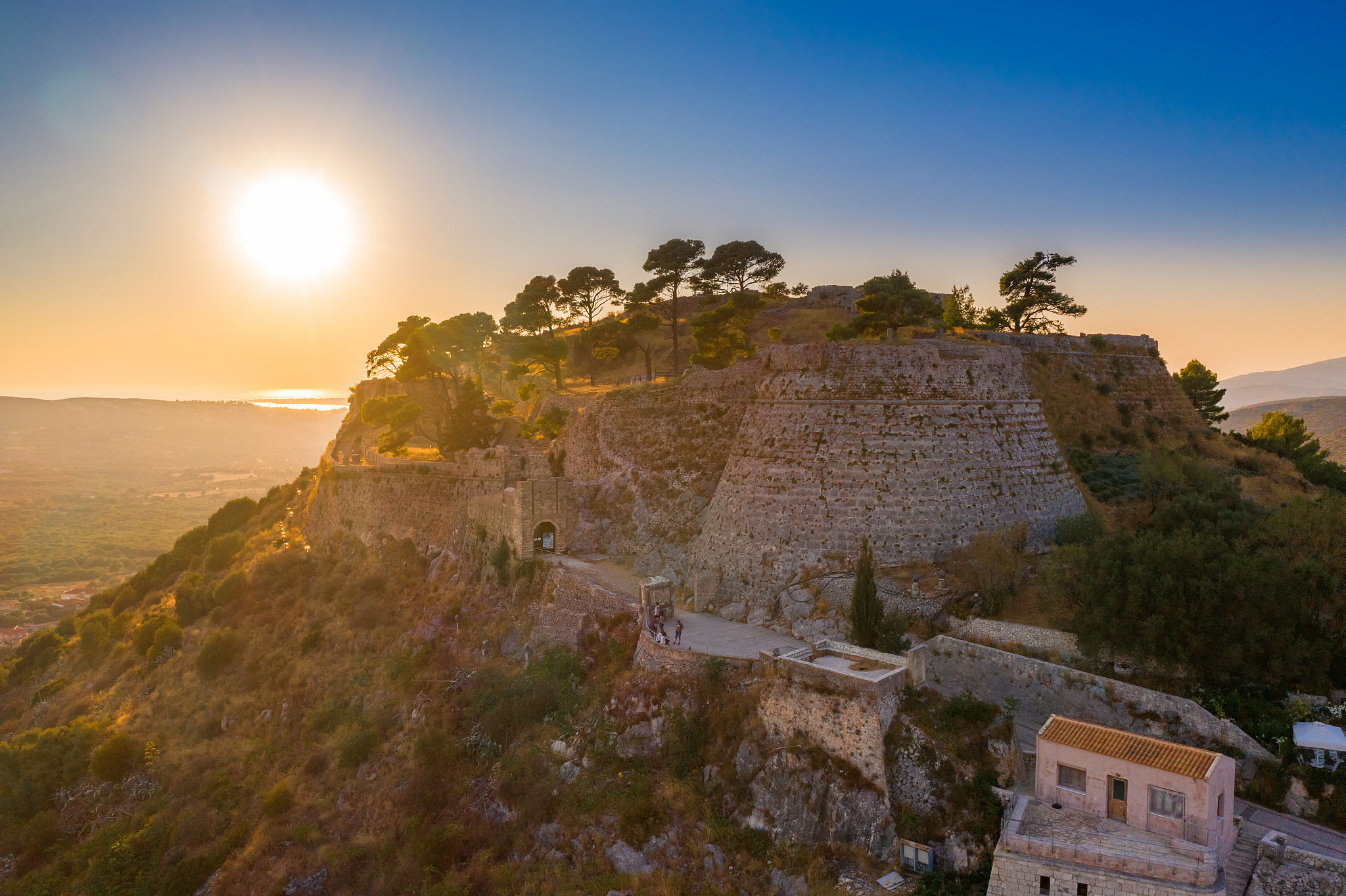 aerial view of the castle of saint george in kefalonia island, g