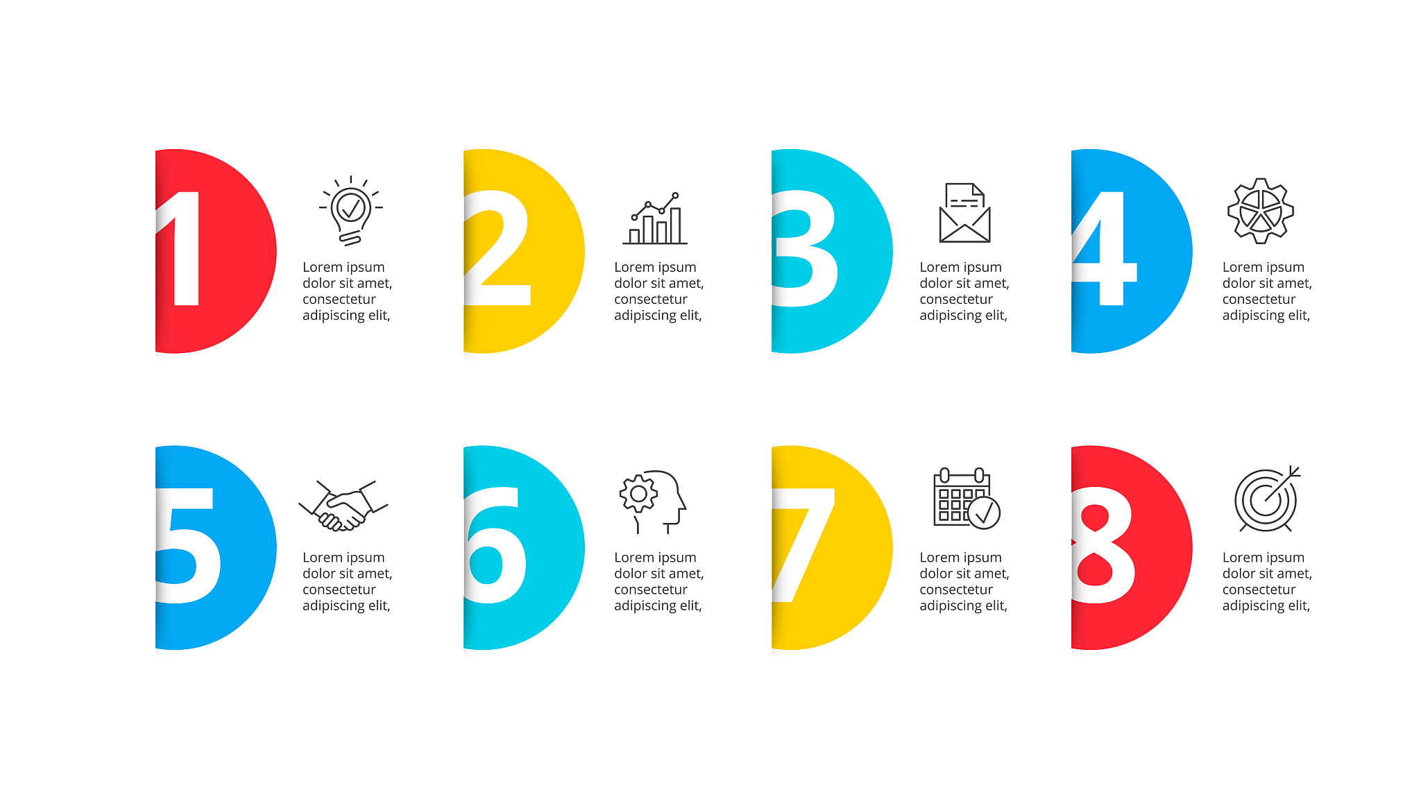 creative concept for infographic. abstract elements with 8 steps