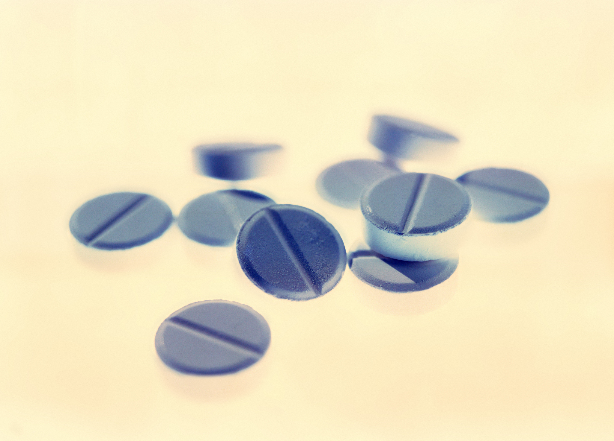 close-up of an array of tablets