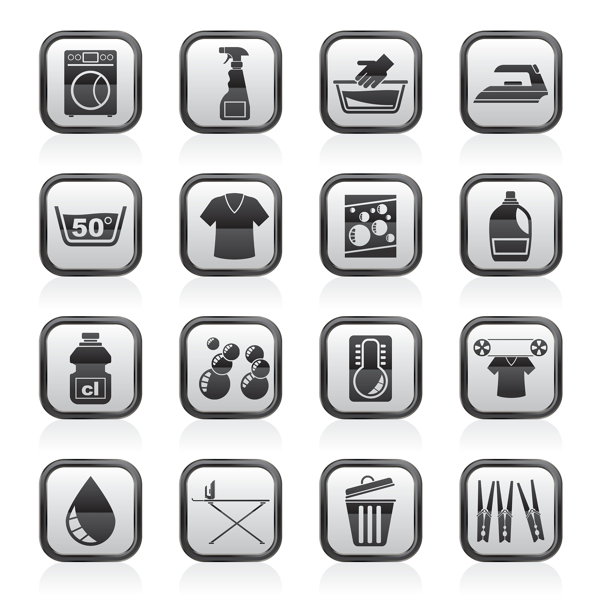 washing machine and laundry icons