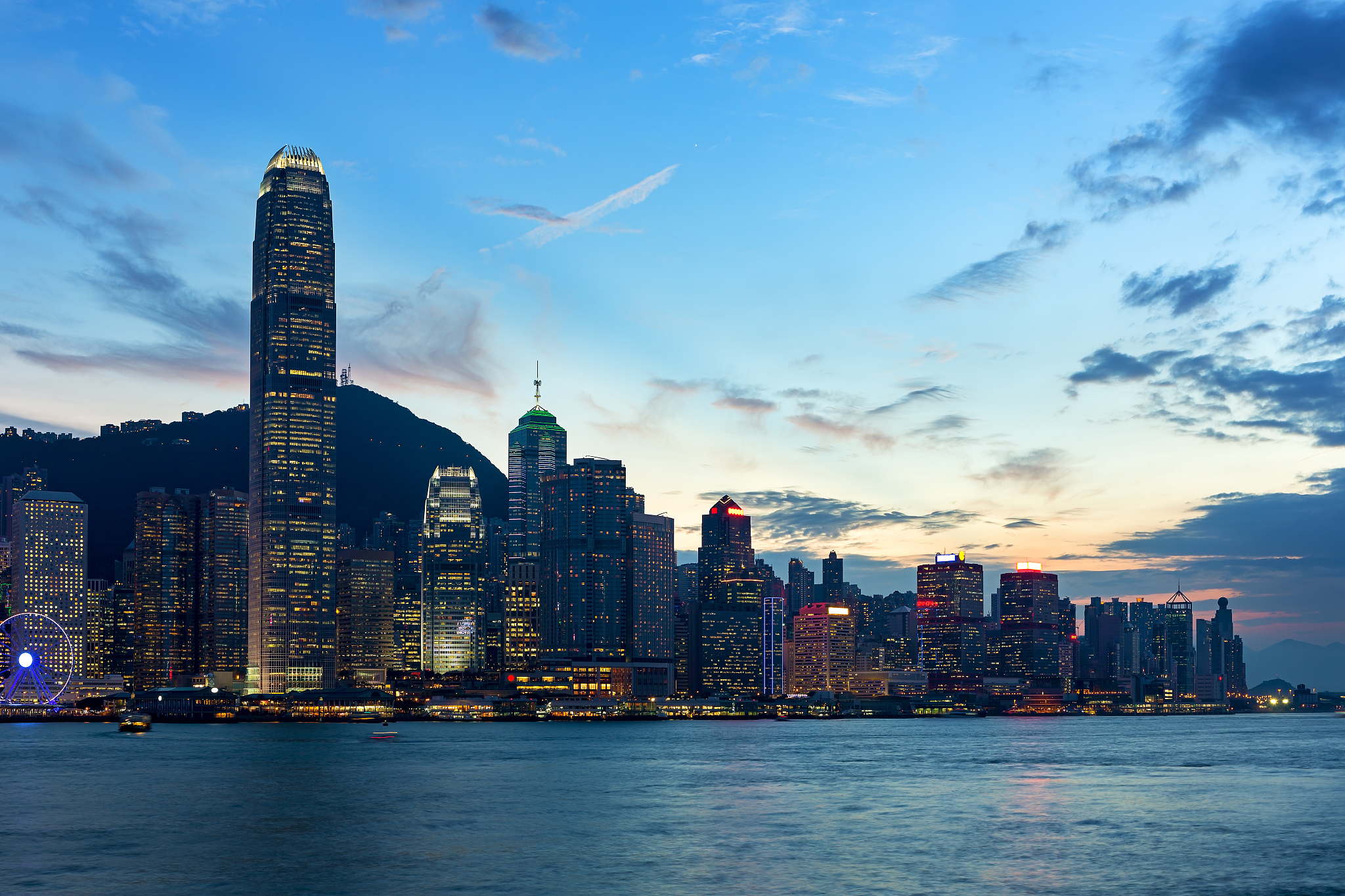 hong kong famous night view