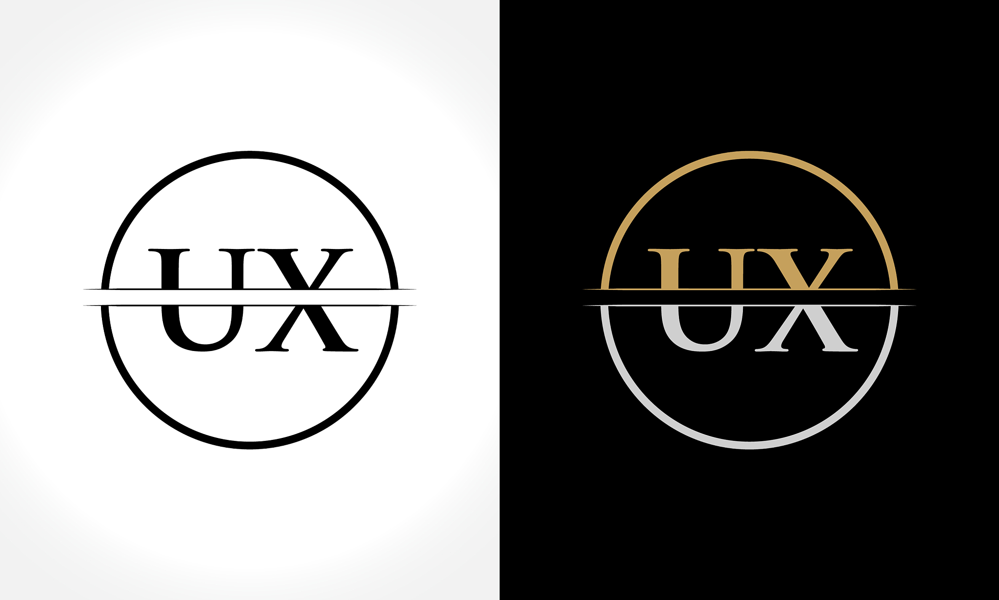 initial letter ux logo design template ux letter
