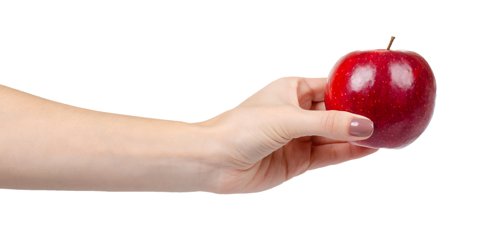 red ripe apple, healthy fruit. fresh healthy snack.
