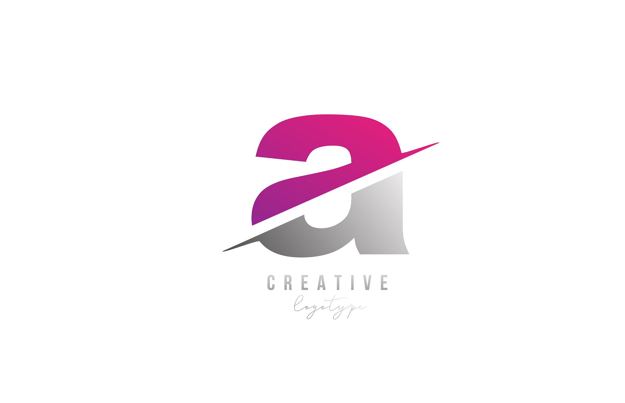 a pink and grey letter logo alphabet icon design