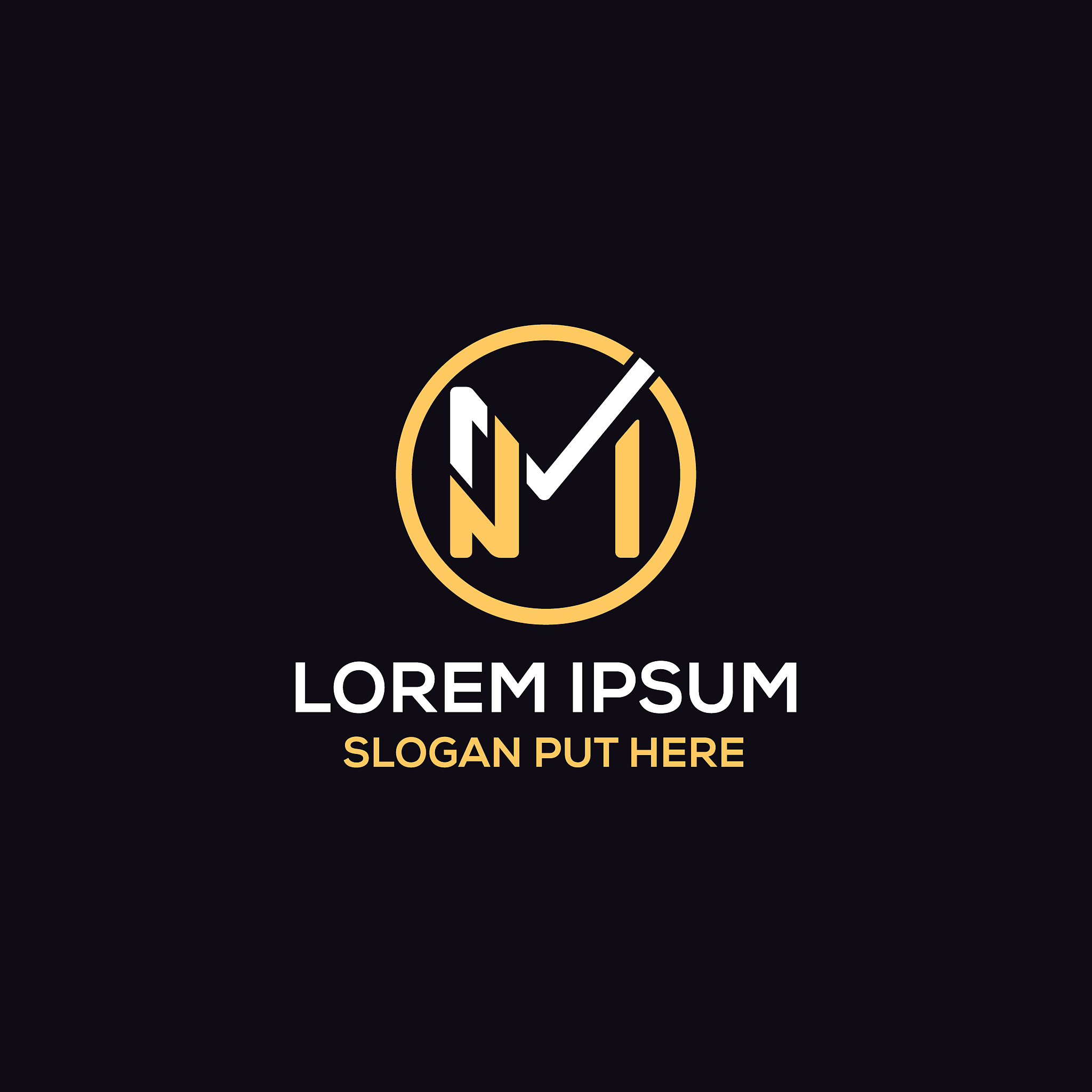 mn or nm letter logo design